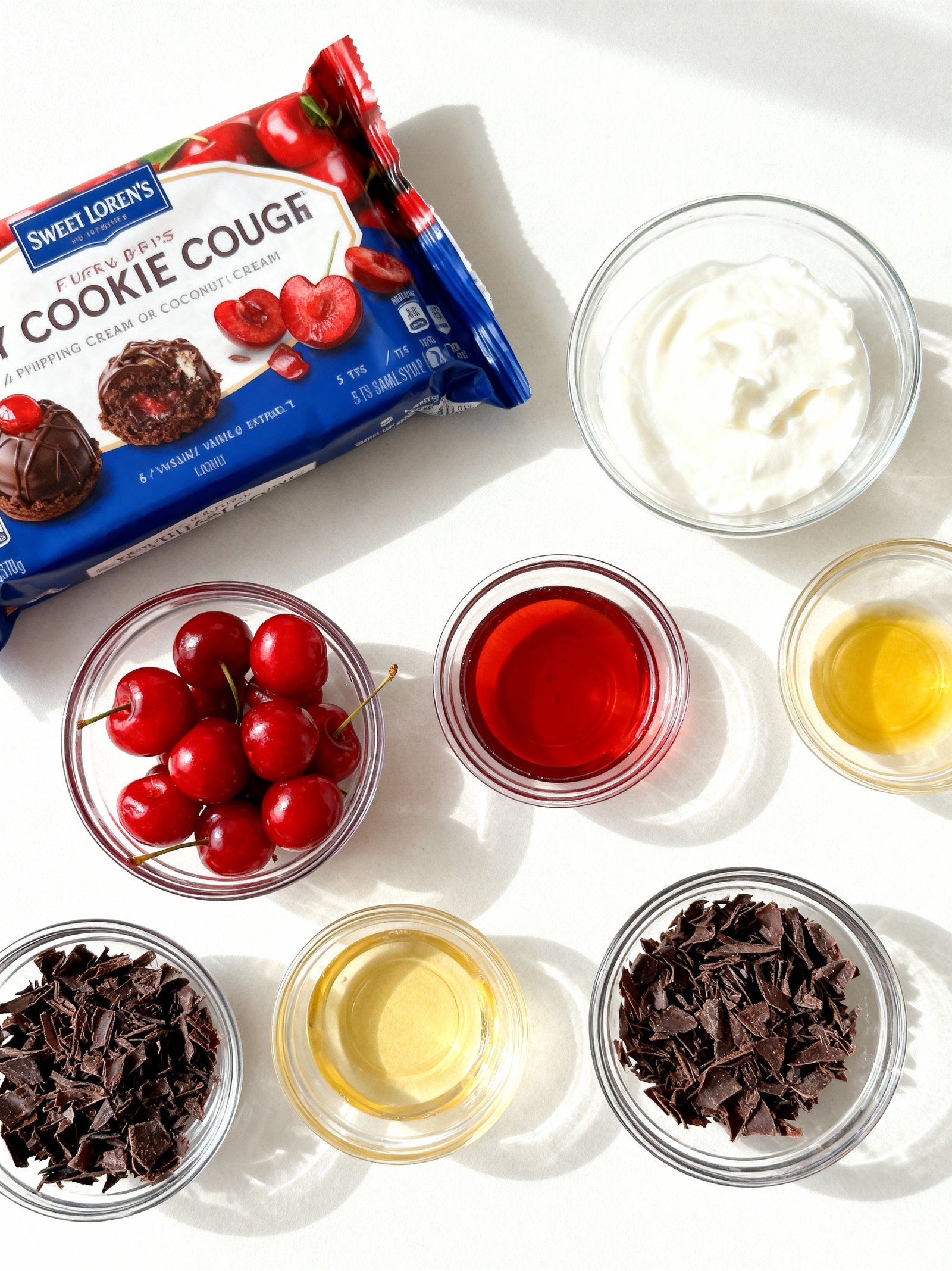 Black Forest Cookie Dough Brownie ingredients