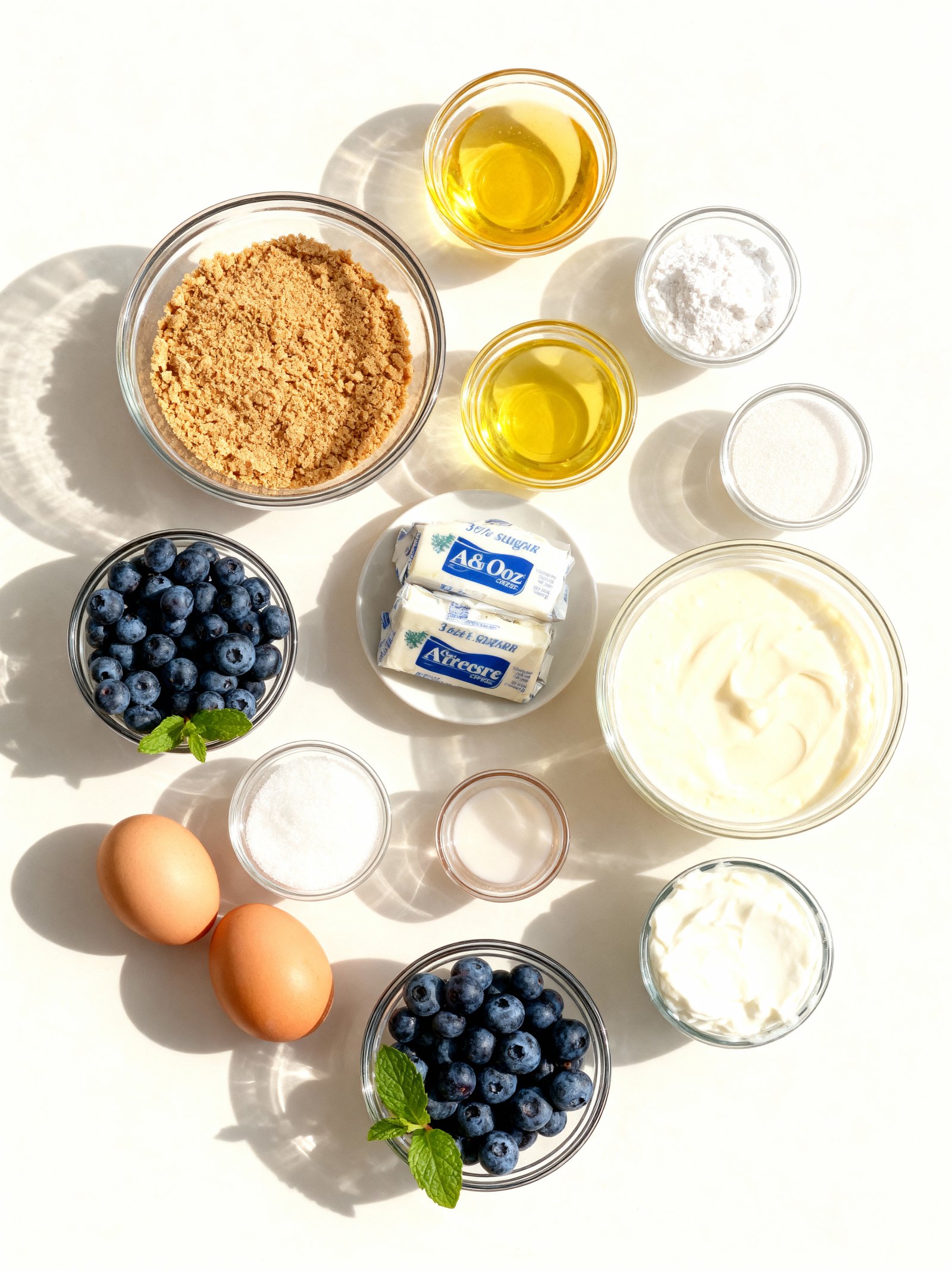 Blueberry Dream Cheesecake ingredients