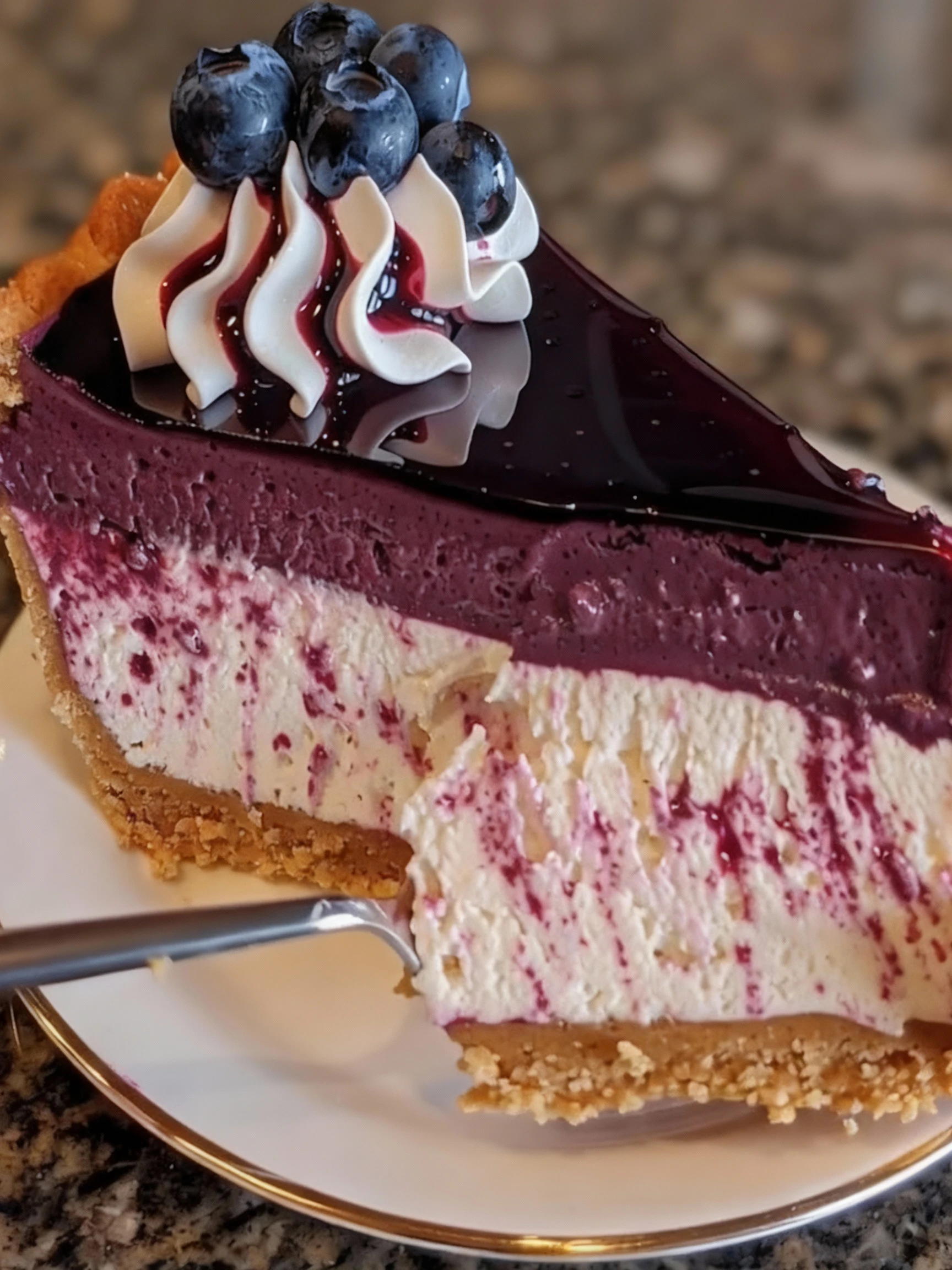 Blueberry Velvet Cheesecake finished