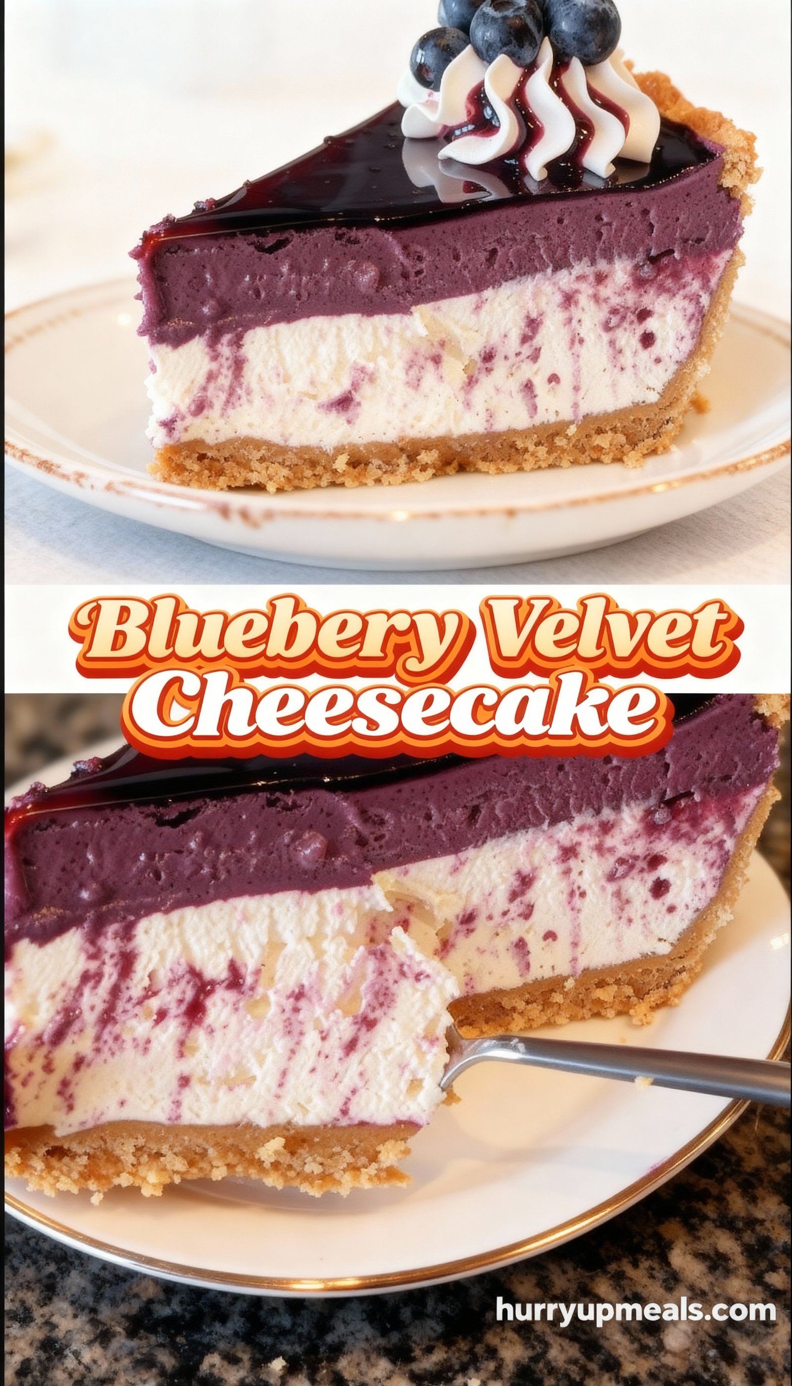 Blueberry Velvet Cheesecake finished