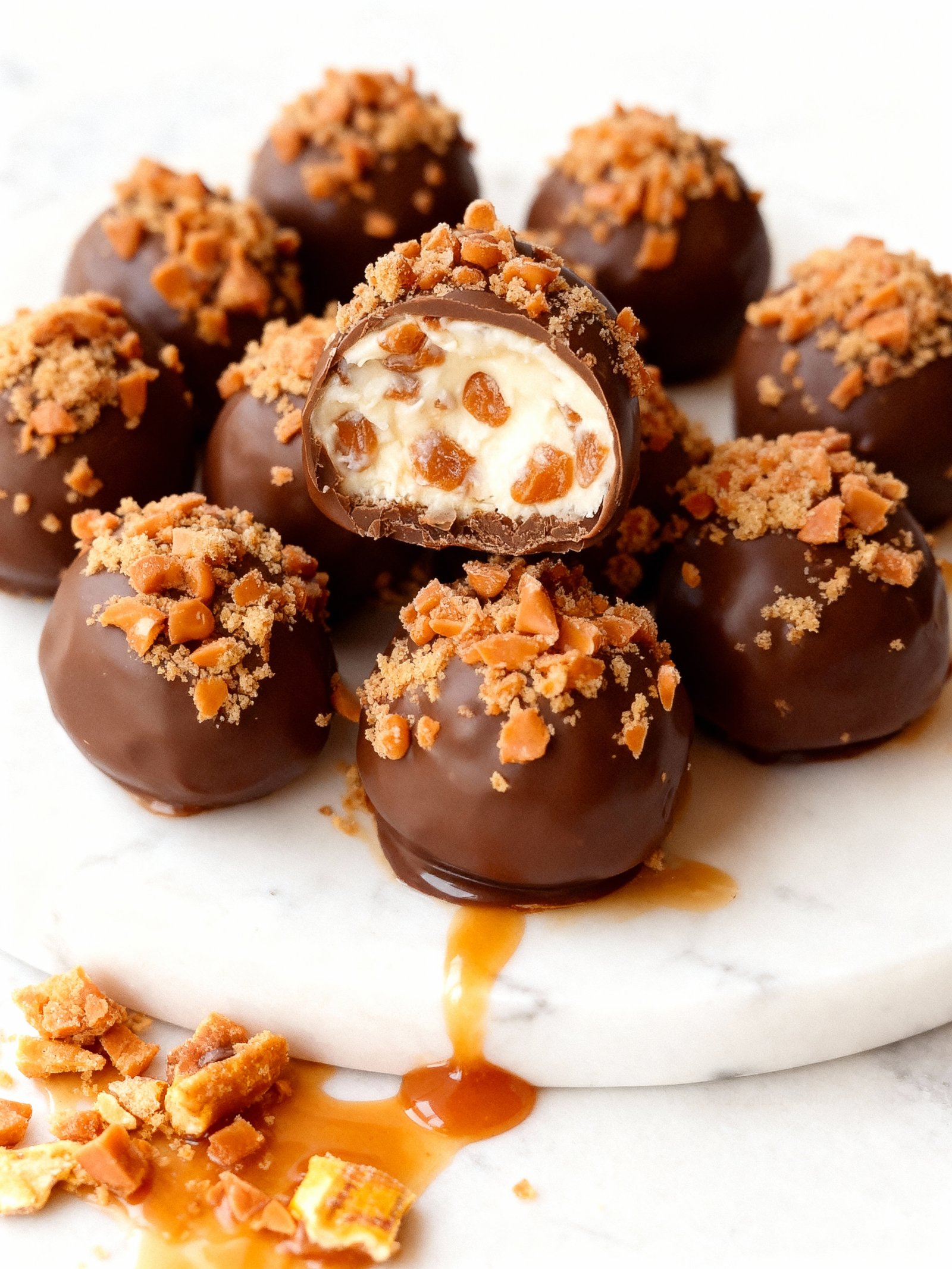 Butterfinger Chocolate Caramel Truffles finished