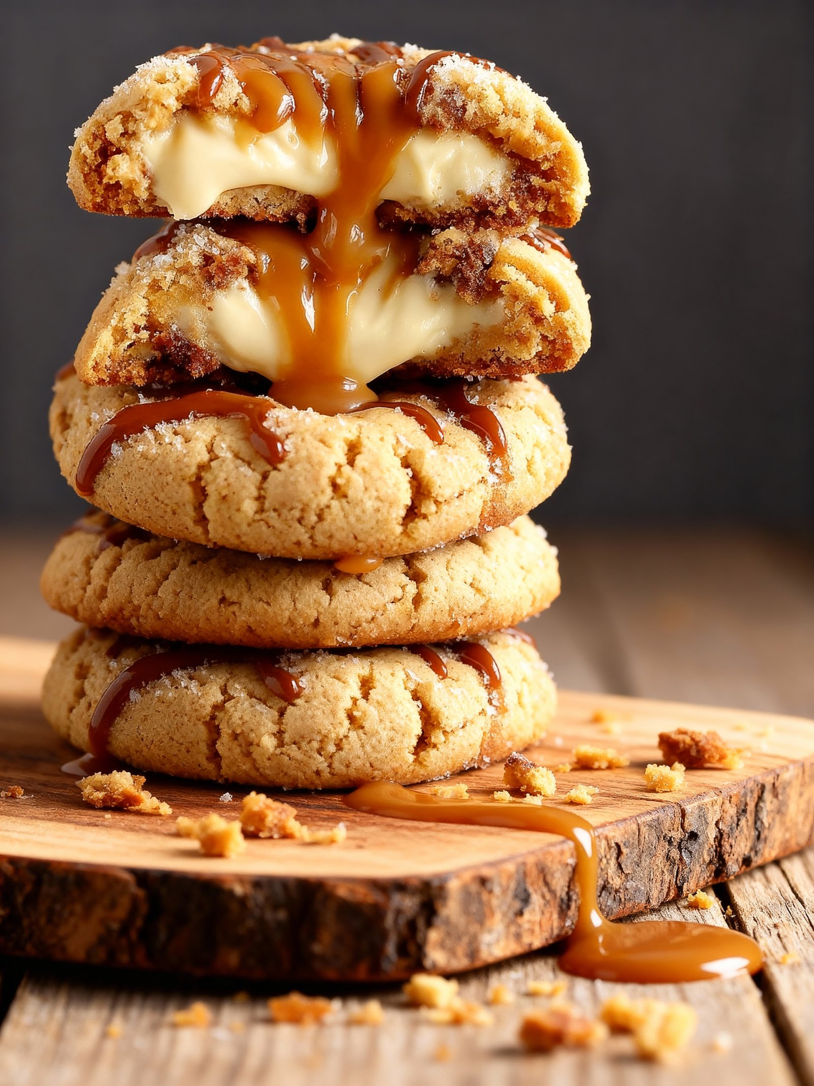Caramel Cheesecake Cookies finished