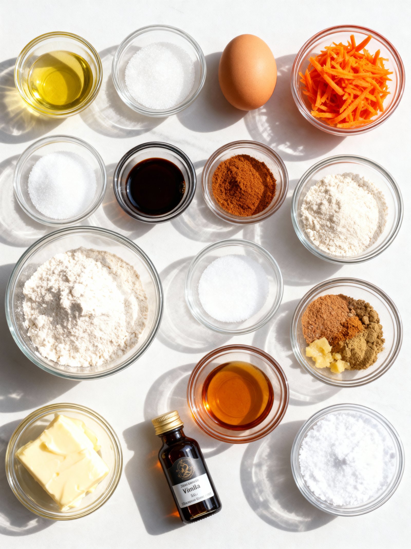 Carrot Cake ingredients