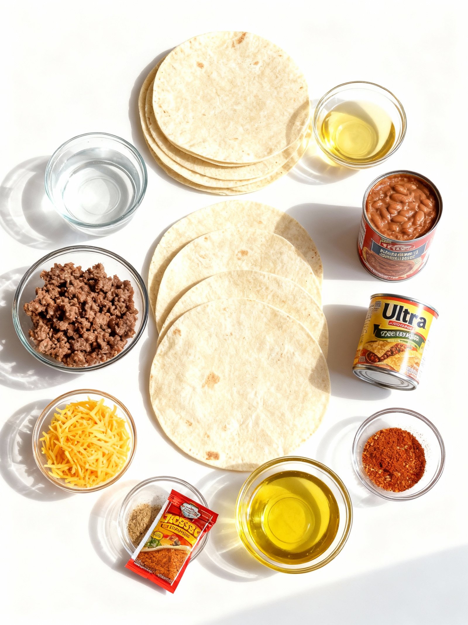 Cheesy Beef Chimichangas ingredients