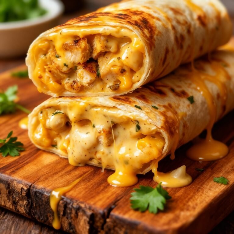 Cheesy Garlic Chicken Wraps Recipe