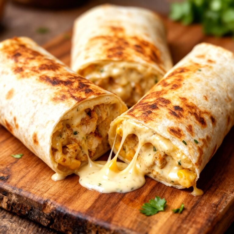 Cheesy Garlic Chicken Wraps Recipe