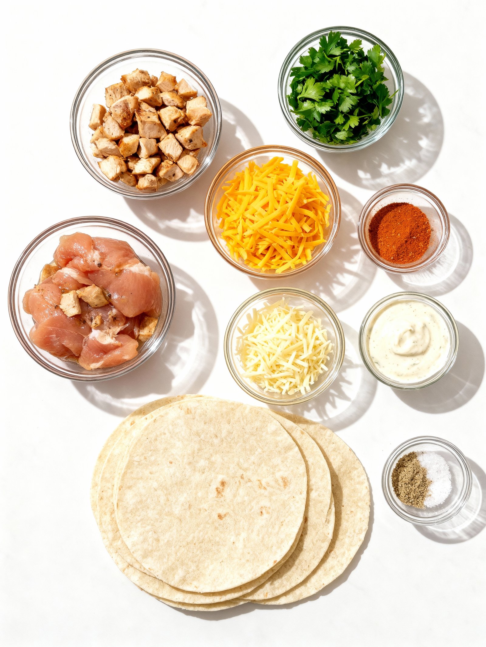 Cheesy Garlic Chicken Wraps ingredients