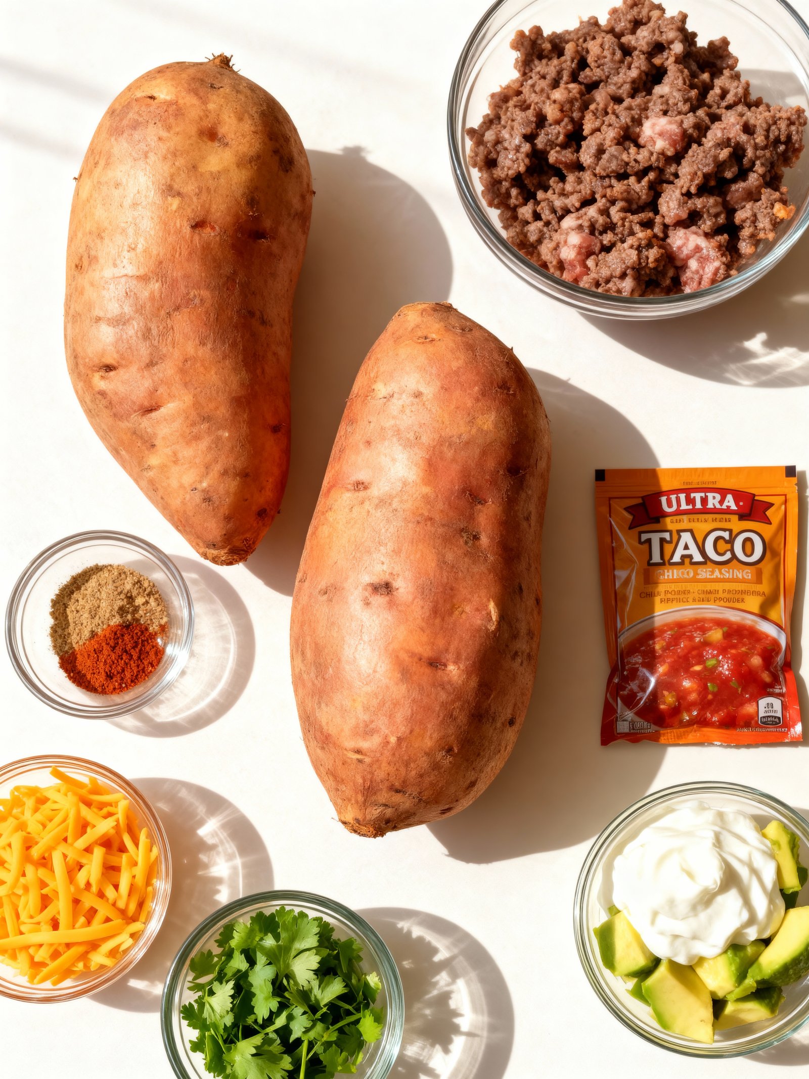 Cheesy Taco Potato Recipe ingredients