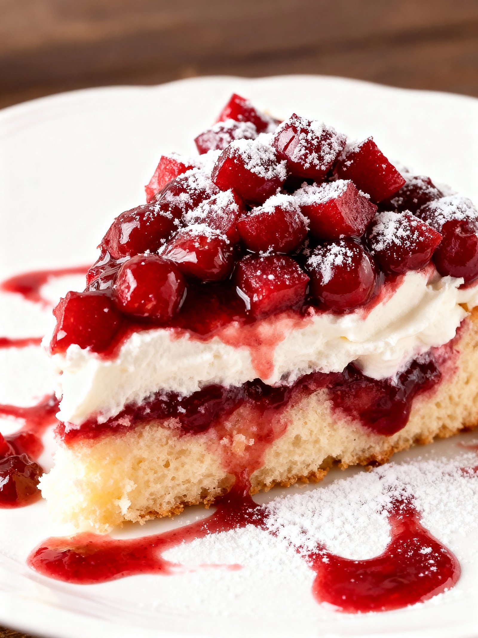 Cherries in the Snow Dessert finished