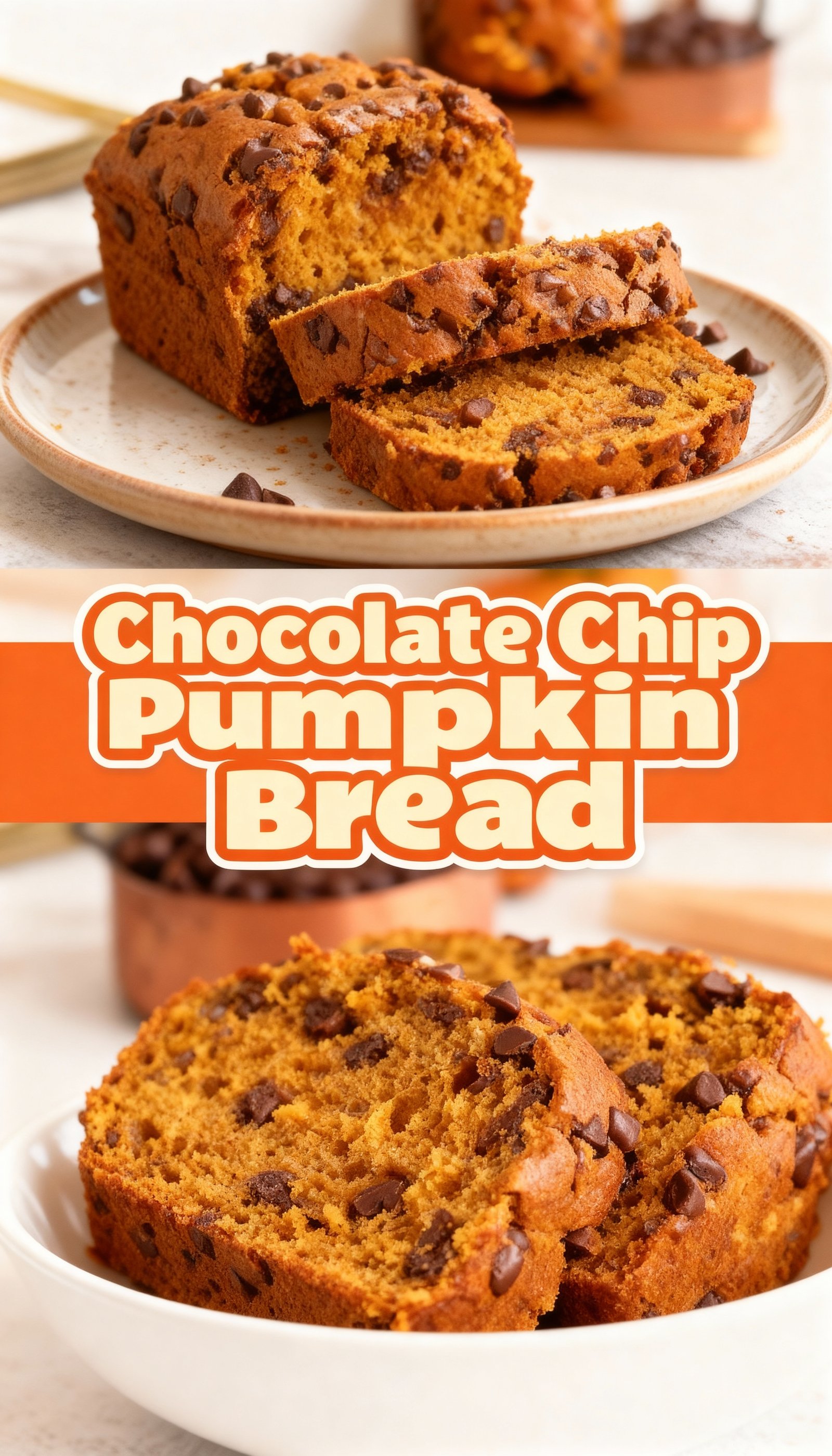 Chocolate Chip Pumpkin Bread finished