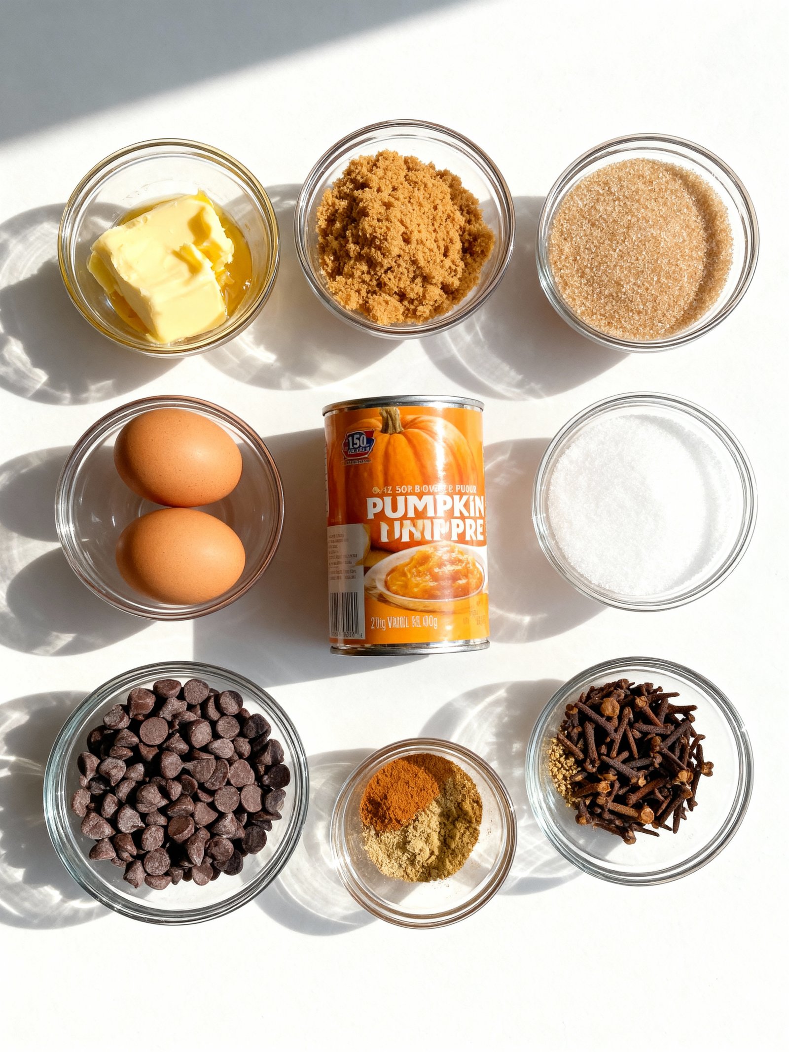 Chocolate Chip Pumpkin Bread ingredients