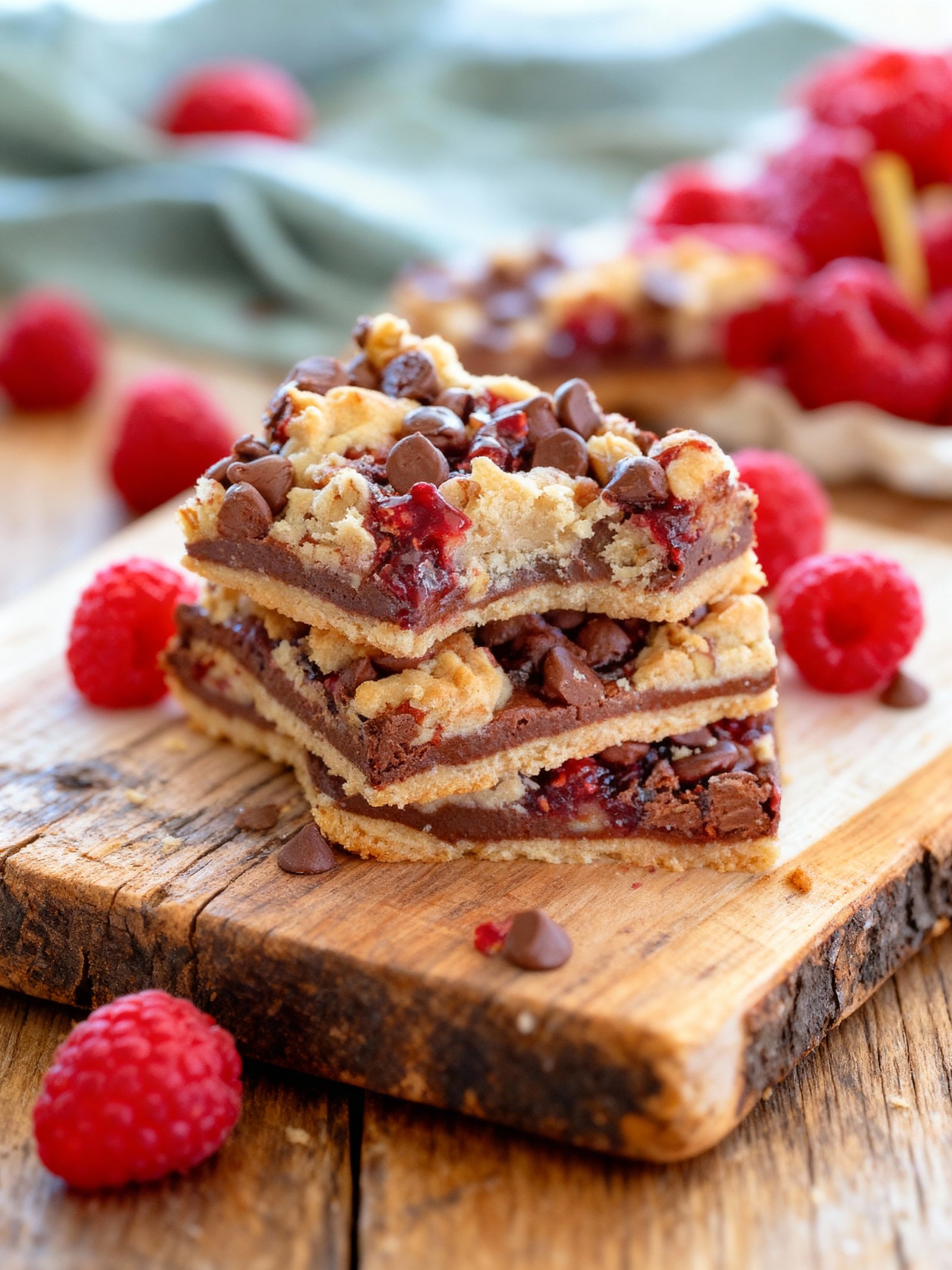 Chocolate Raspberry Crumb Bars finished