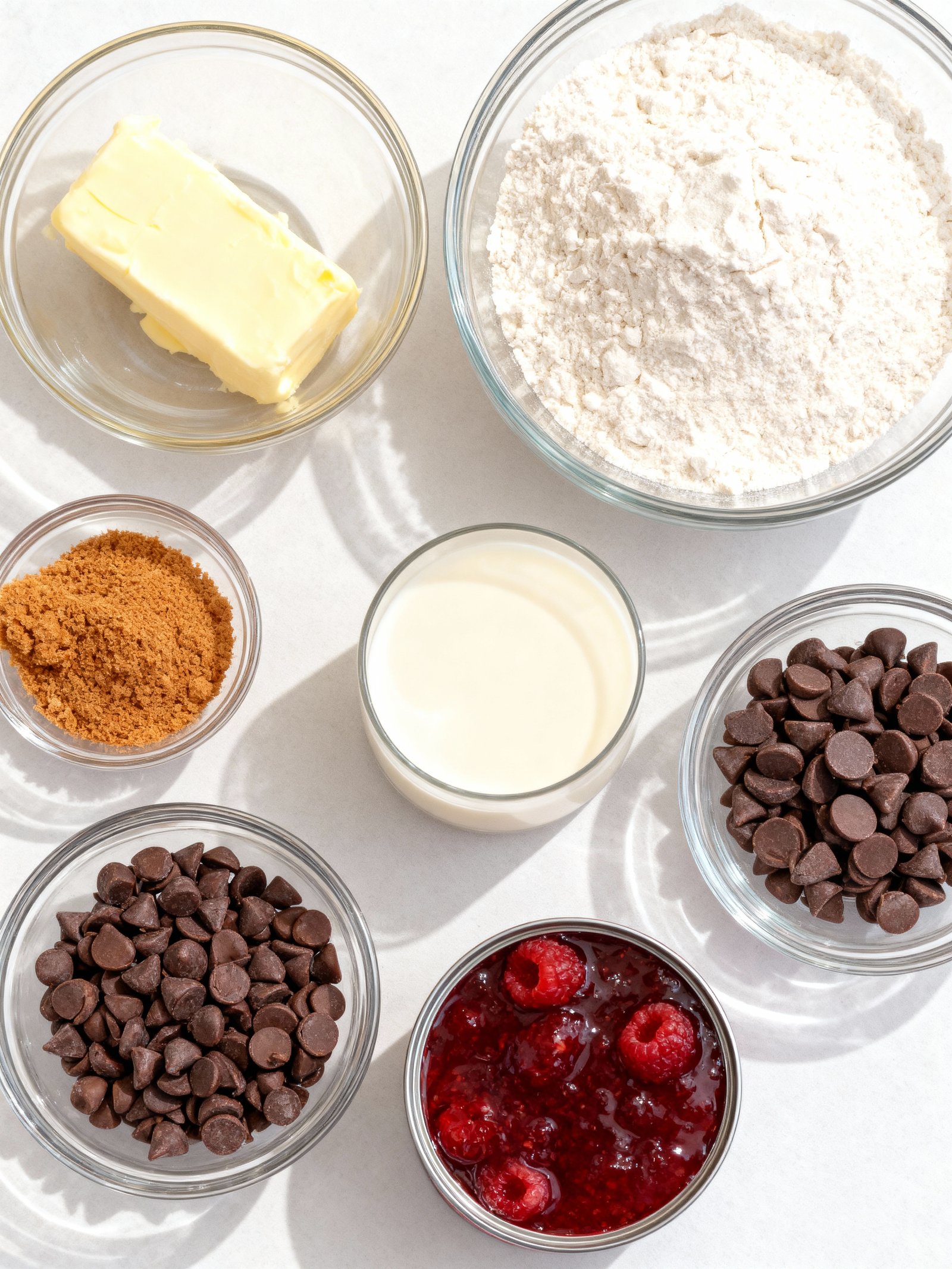 Chocolate Raspberry Crumb Bars ingredients