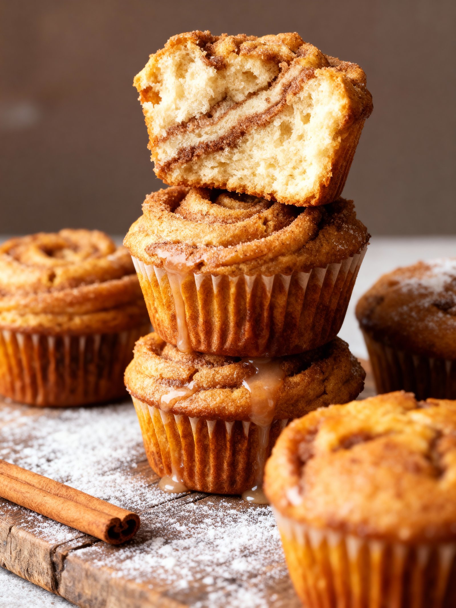 Cinnamon Sugar Swirl Muffins finished
