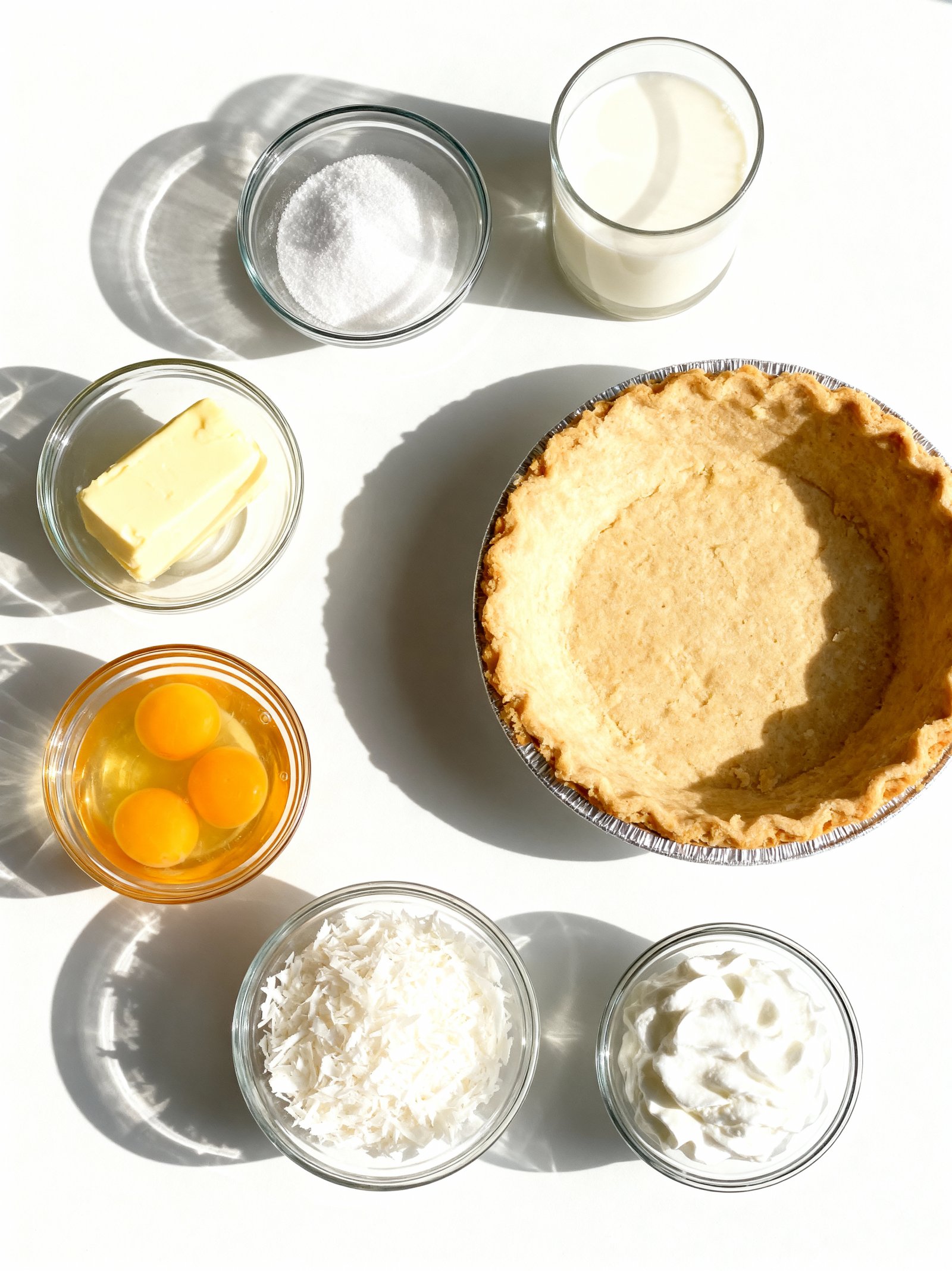 Coconut Cream Pie ingredients