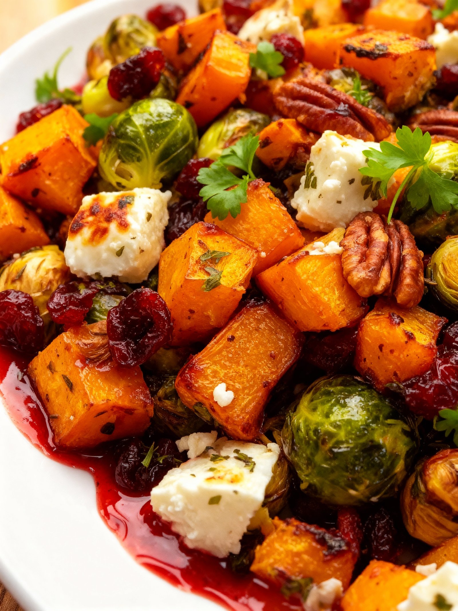 Cranberry Glazed Roasted Vegetable Salad finished