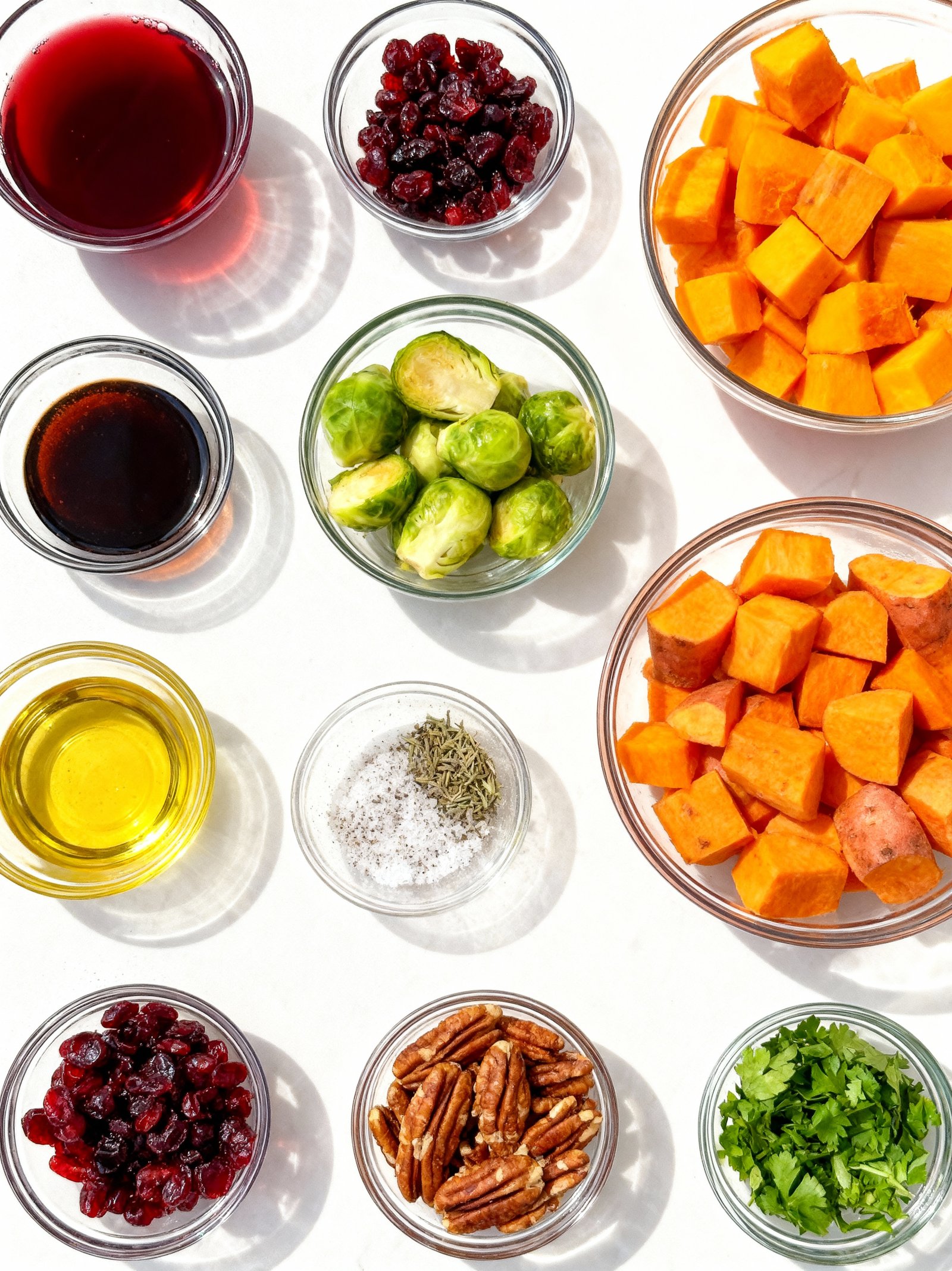 Cranberry Glazed Roasted Vegetable Salad ingredients