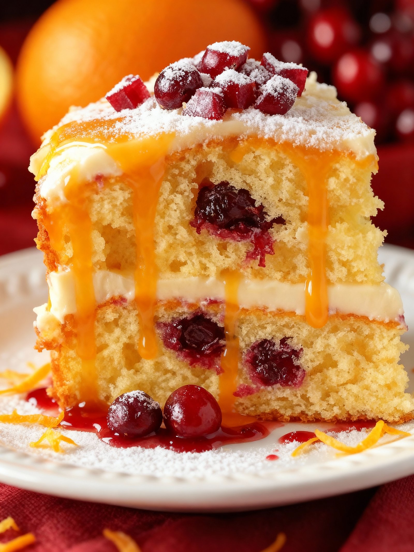 Cranberry Orange Cake finished