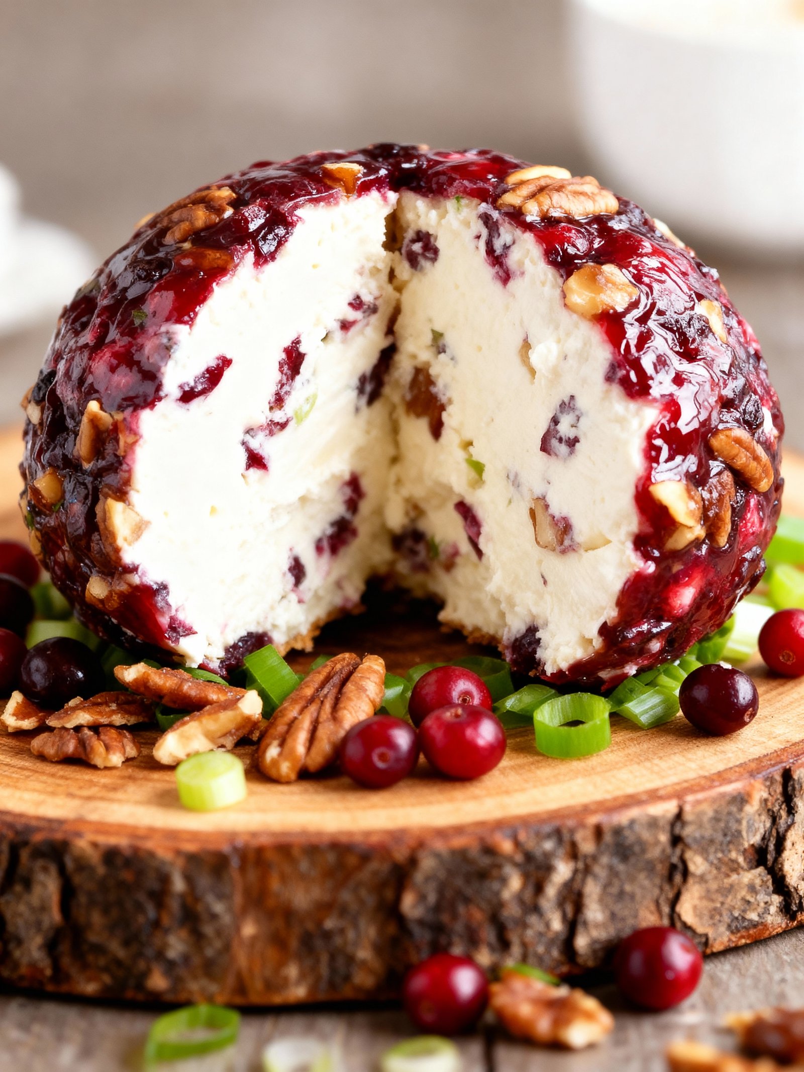 Cranberry Pecan Goat Cheese Balls finished