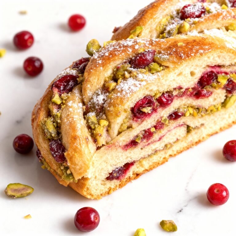 Cranberry Pistachio Babka Bread Wreath Recipe