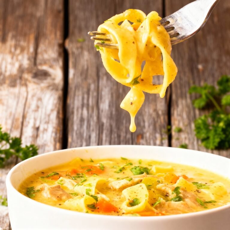 Easy Creamy Chicken Noodle Soup Recipe