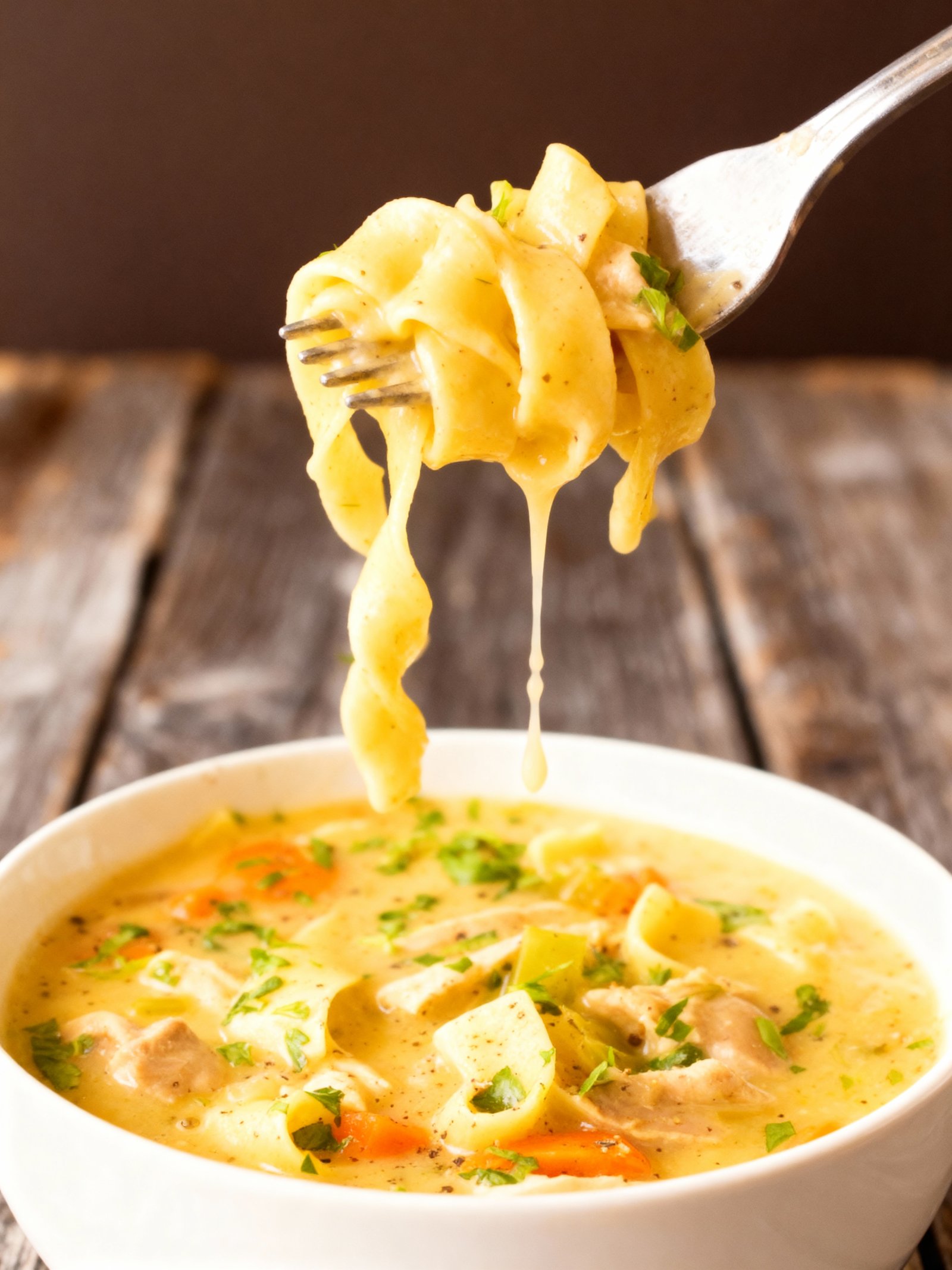 Creamy Chicken Noodle Soup finished