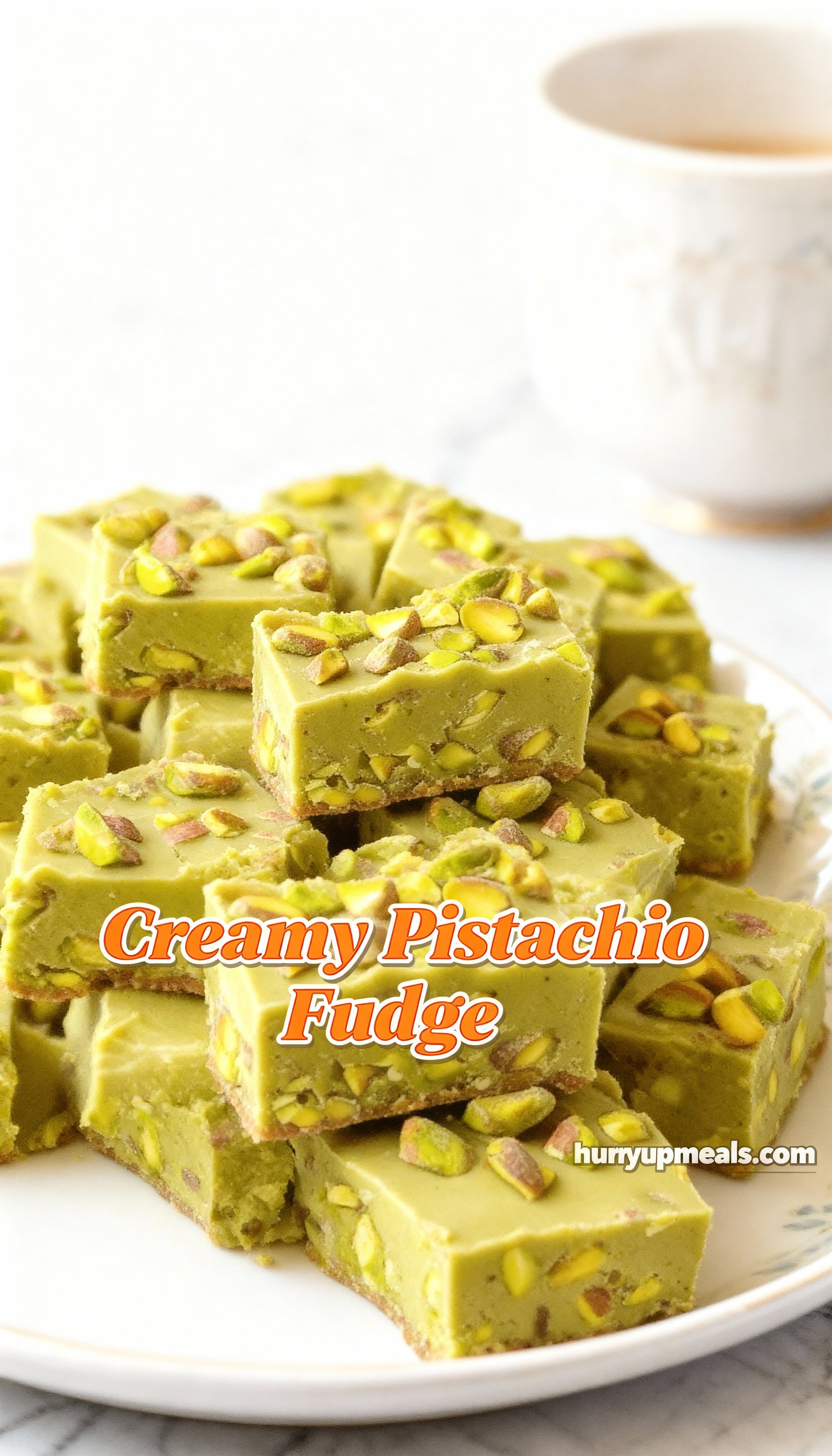 Creamy Pistachio Fudge finished