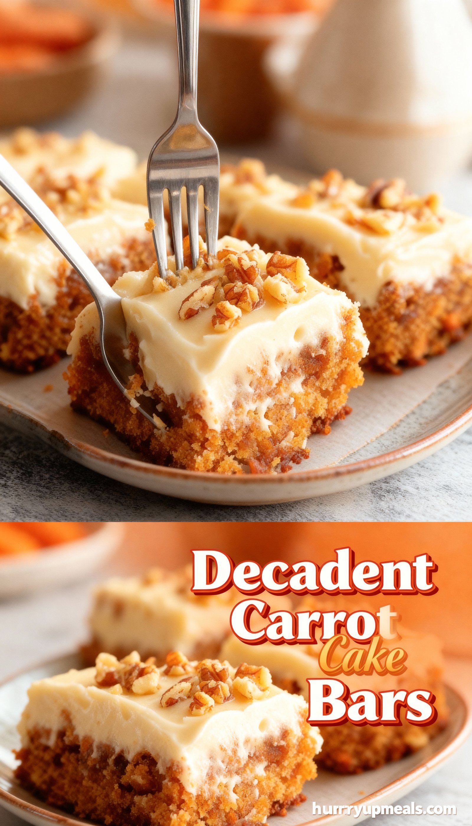 Decadent Carrot Cake Bars finished