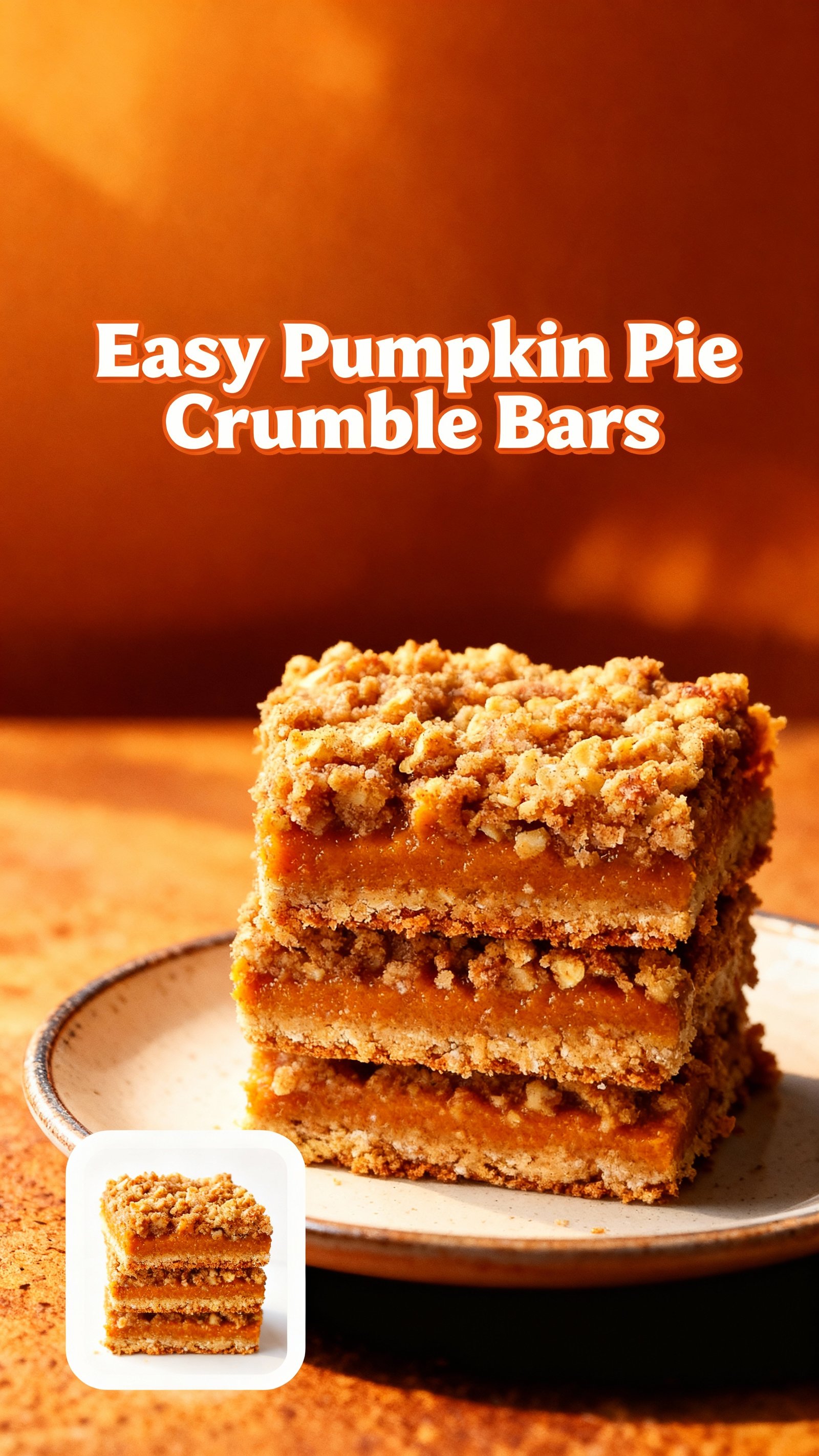 Easy Pumpkin Pie Crumble Bars finished