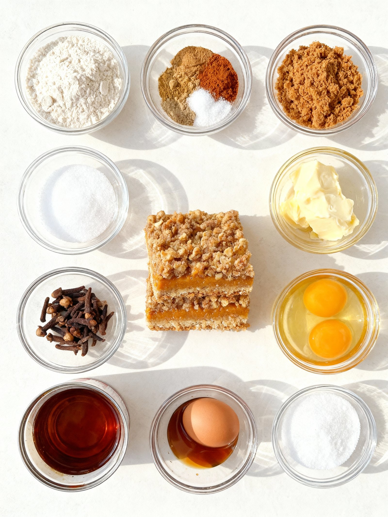 Easy Pumpkin Pie Crumble Bars ingredients