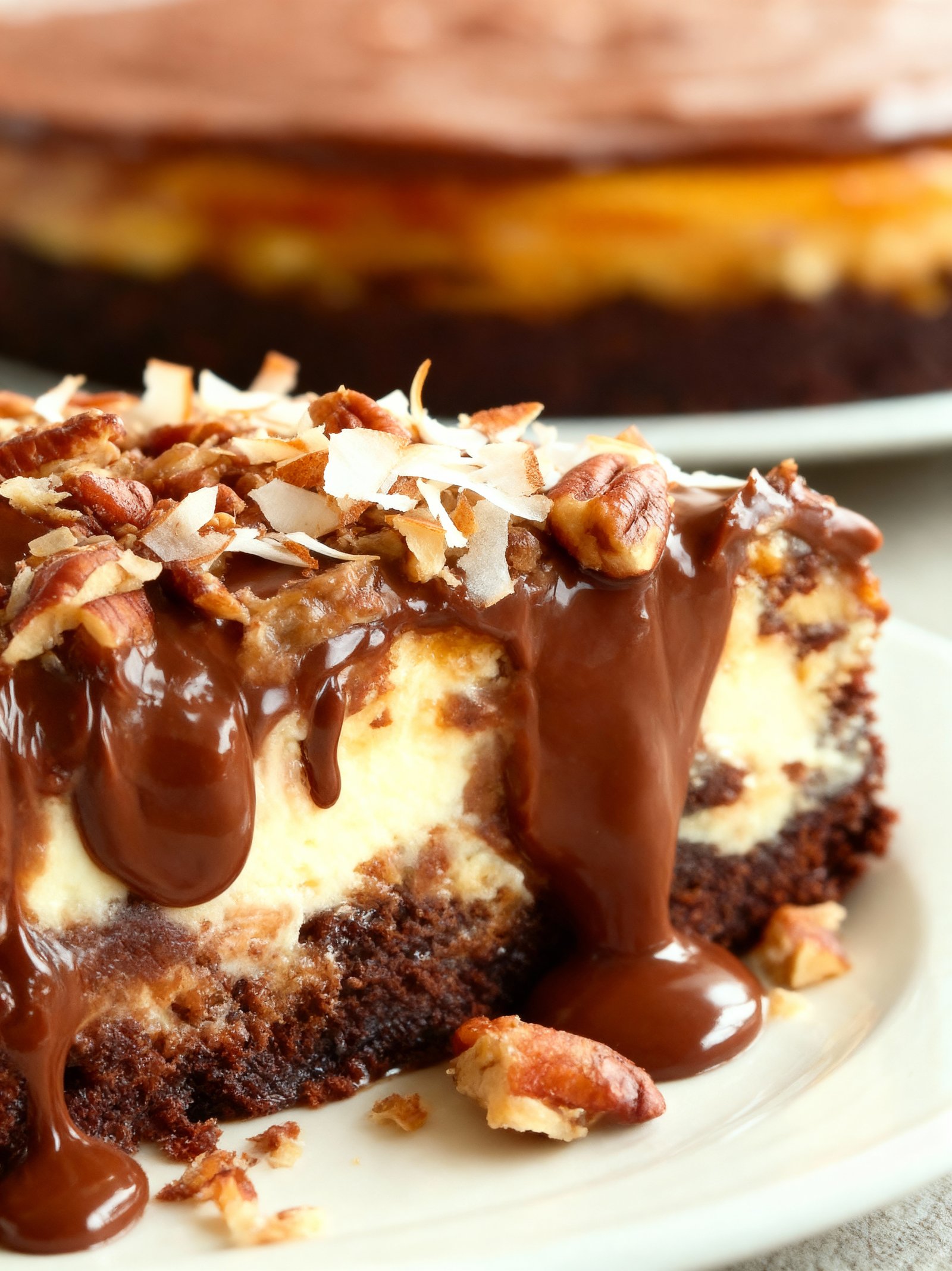 German Chocolate Cheesecake finished