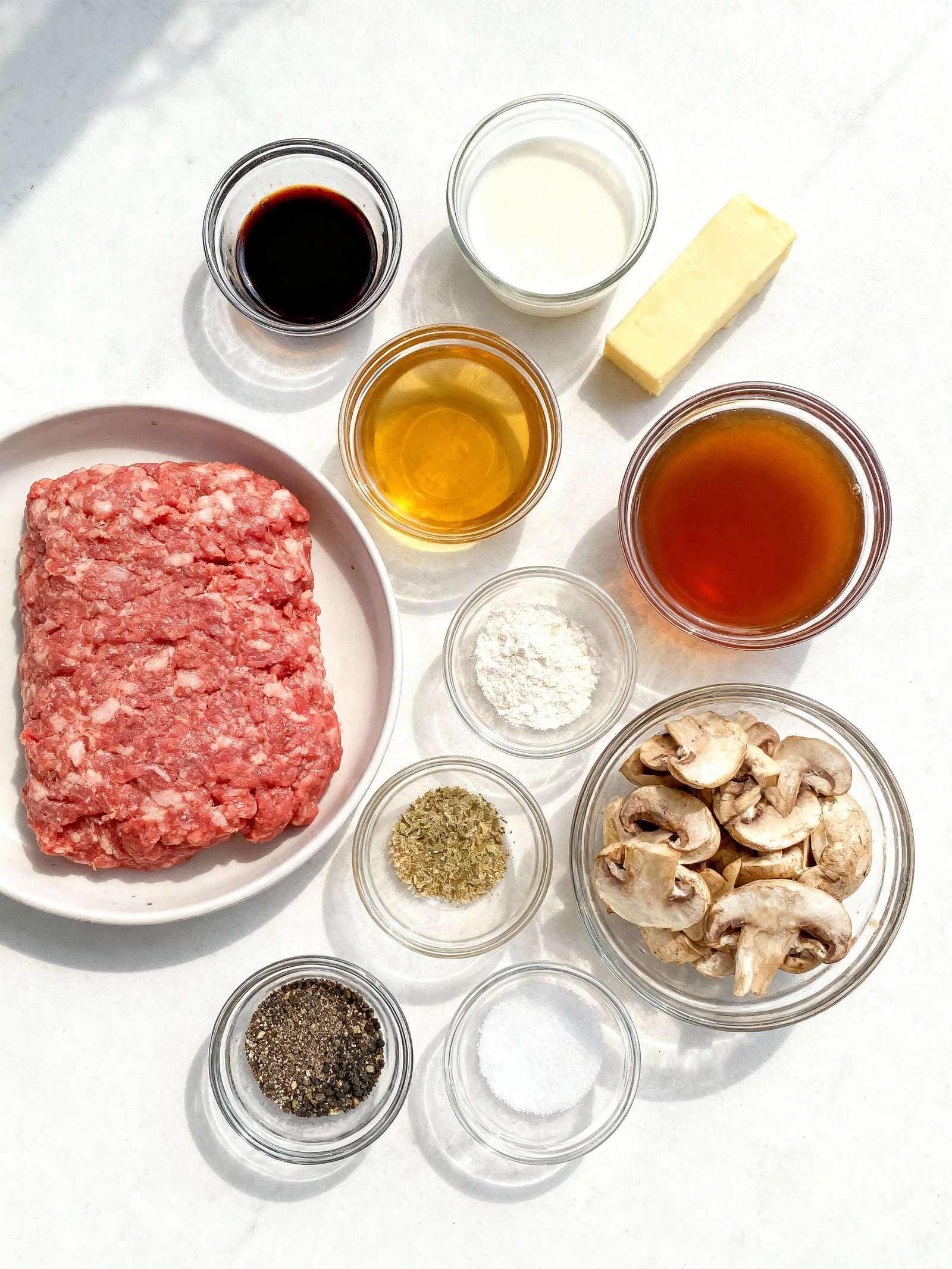 Hamburger Steak and Gravy ingredients