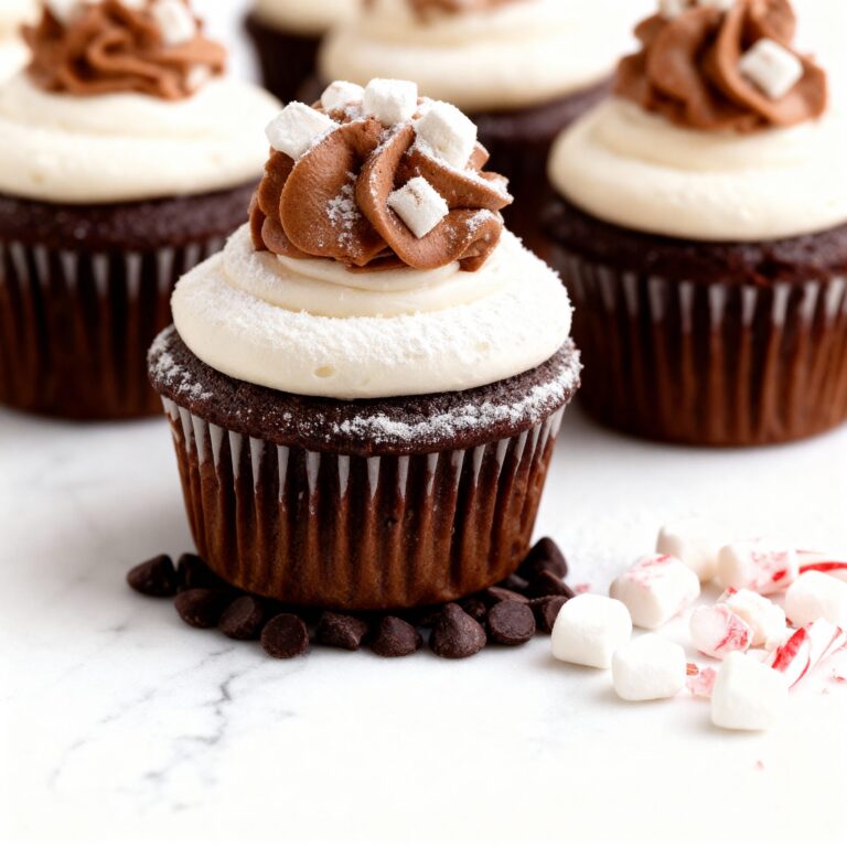 Hot Chocolate Cupcakes with Marshmallow Buttercream Recipe