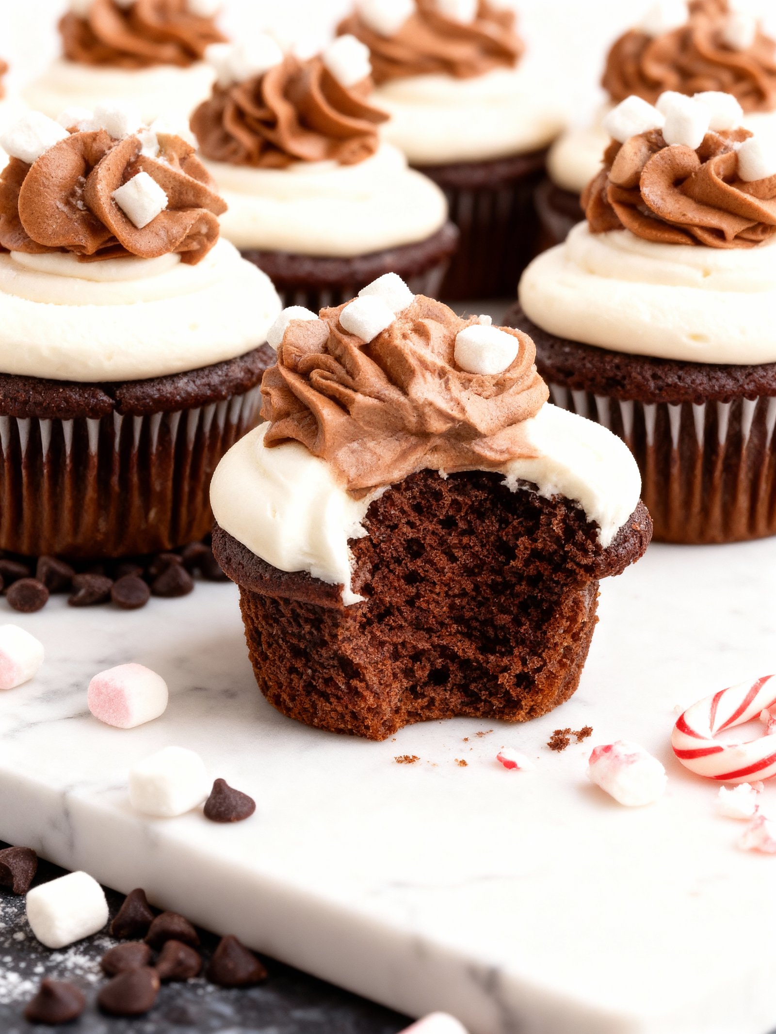 Hot Cocoa Cupcakes finished