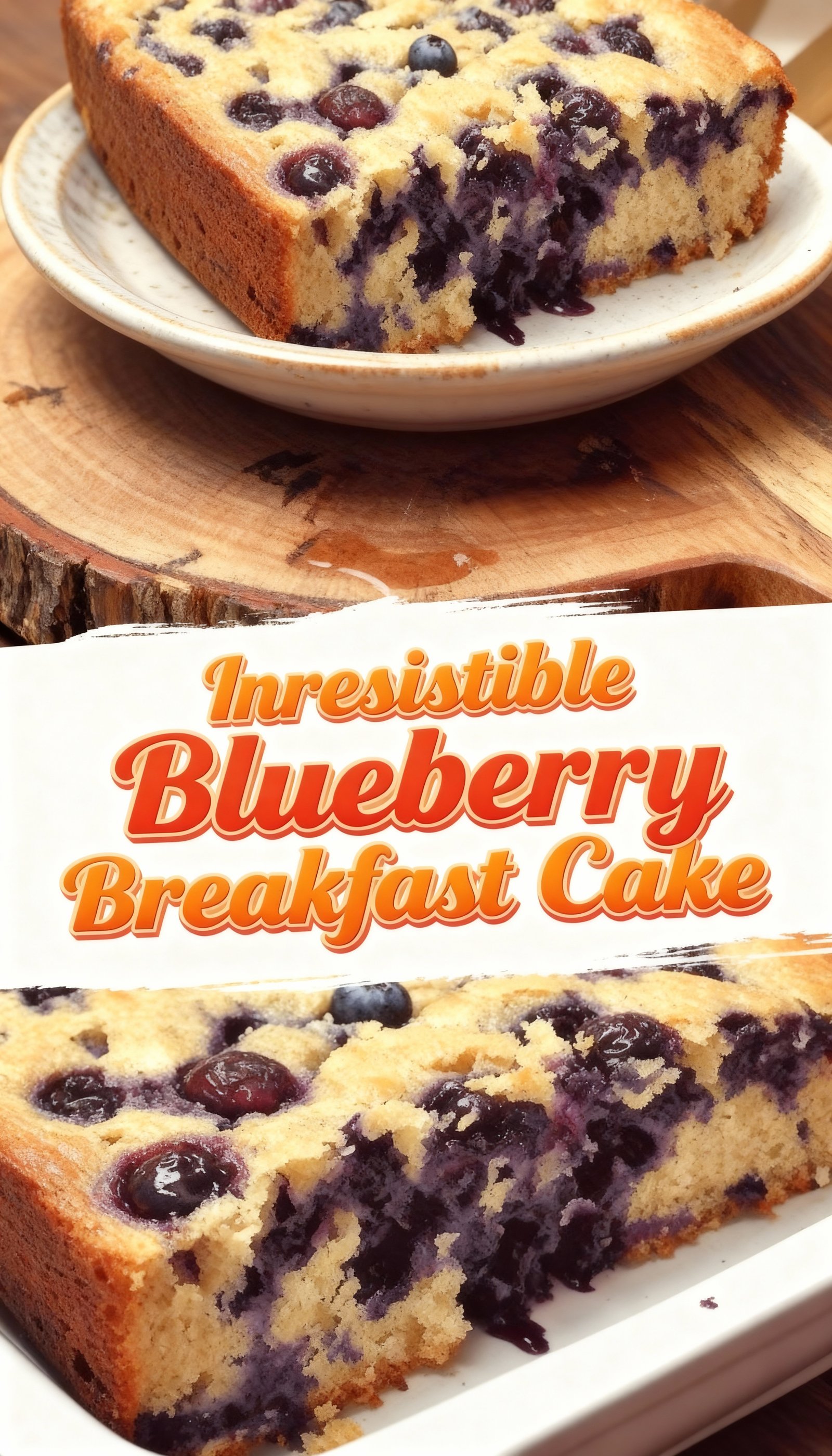 Irresistible Blueberry Breakfast Cake finished