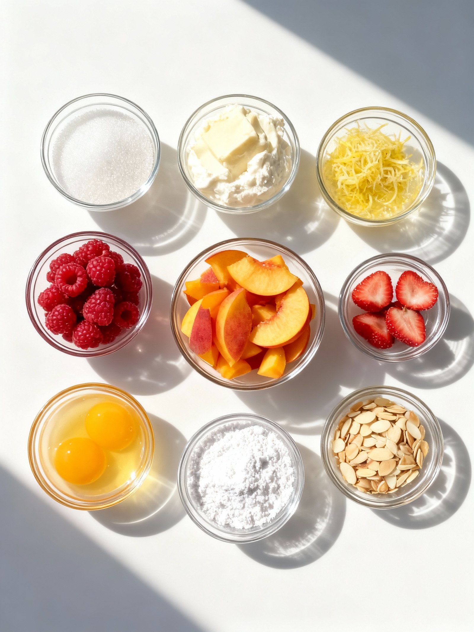 Juicy Peach Raspberry Cake ingredients