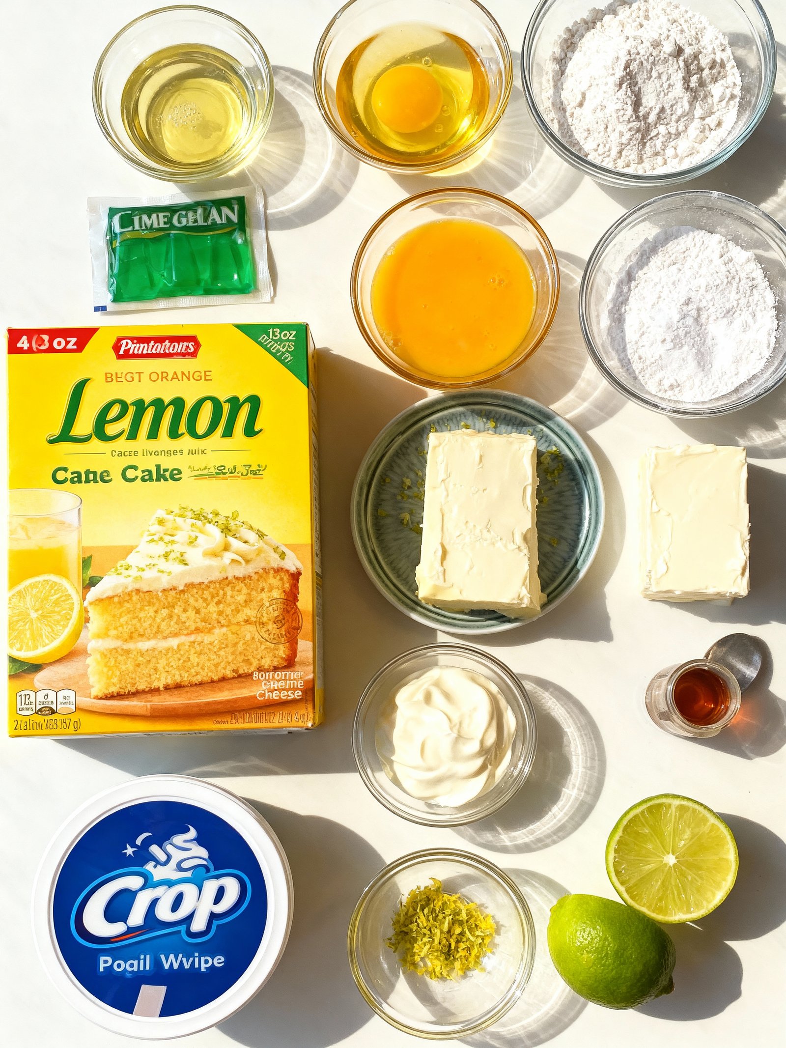 Key Lime Cake with Cream Cheese Frosting ingredients