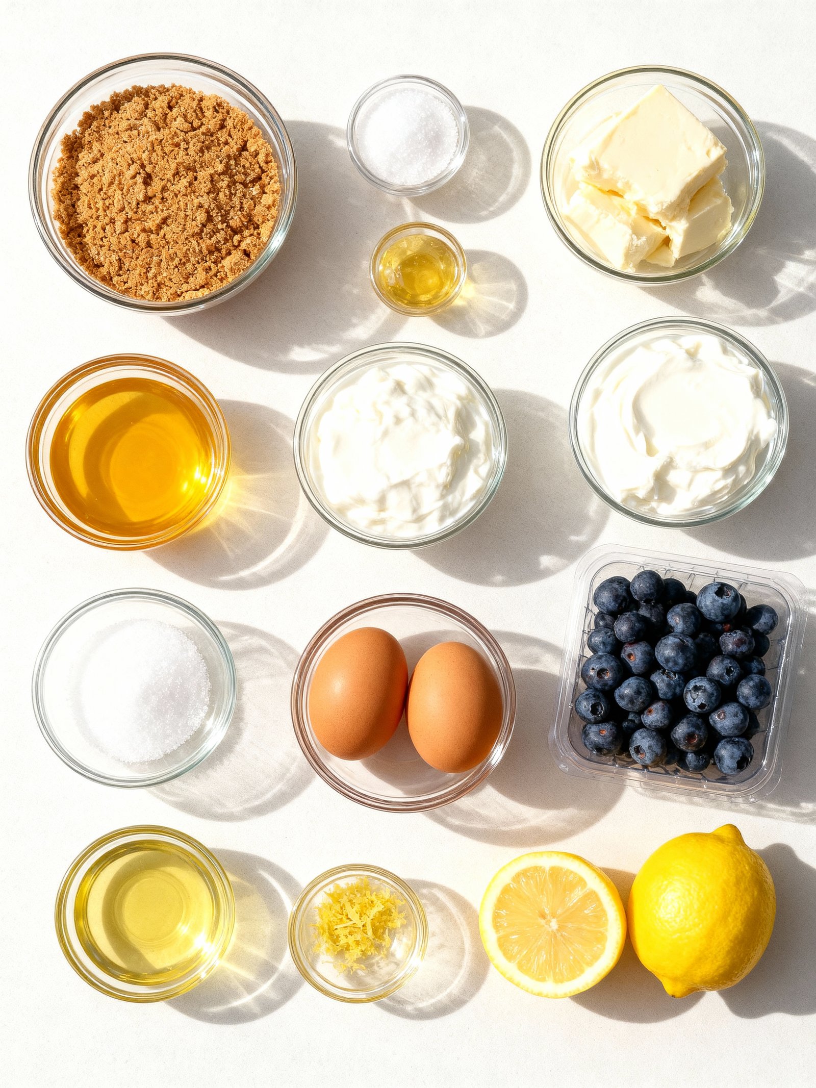 Lemon Blueberry Cheesecake Bars ingredients