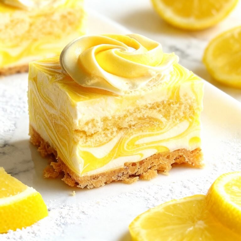 Lemon Marbled Cheesecake Bars Recipe