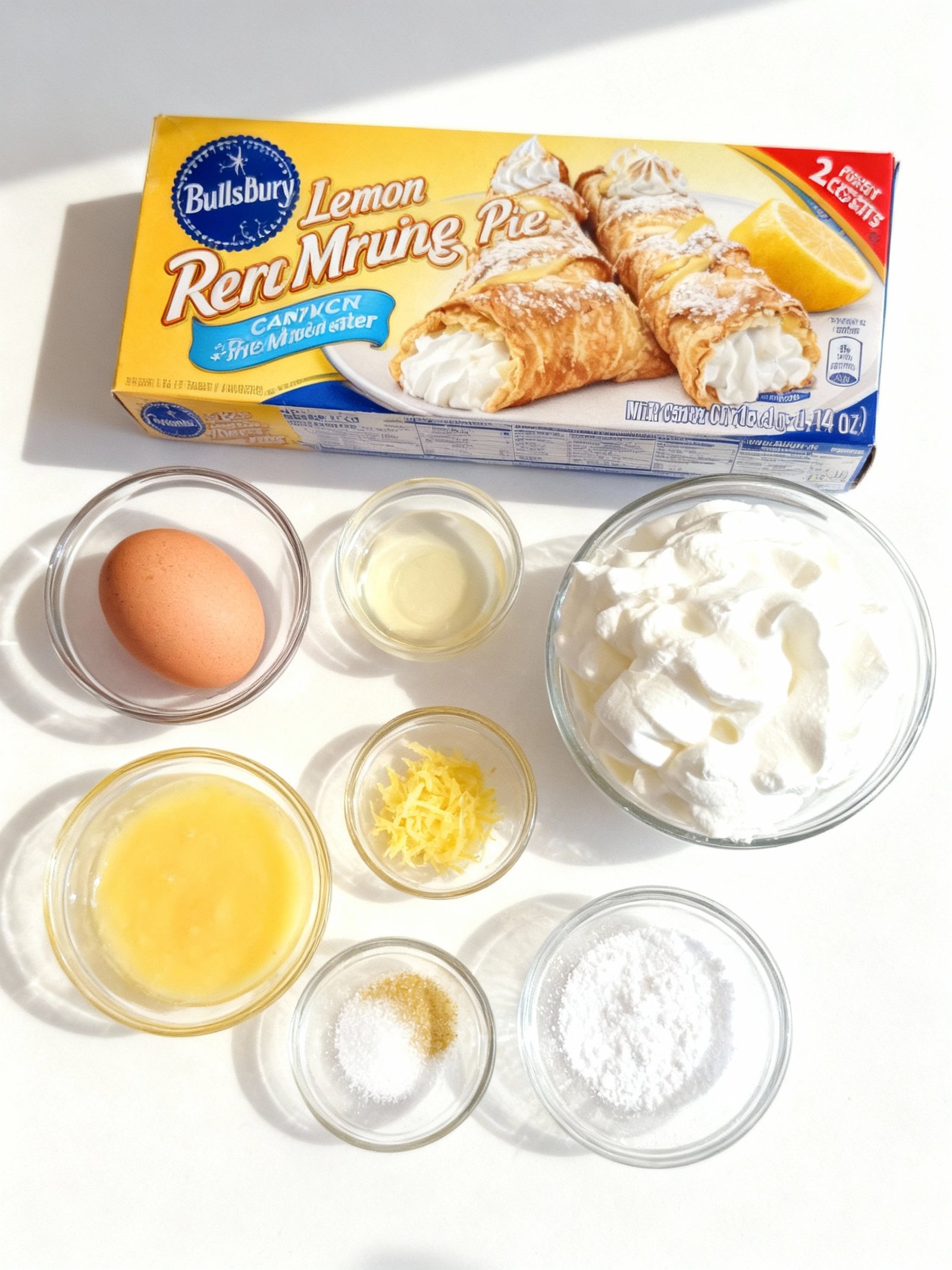 Lemon Meringue Pie Cannolis ingredients
