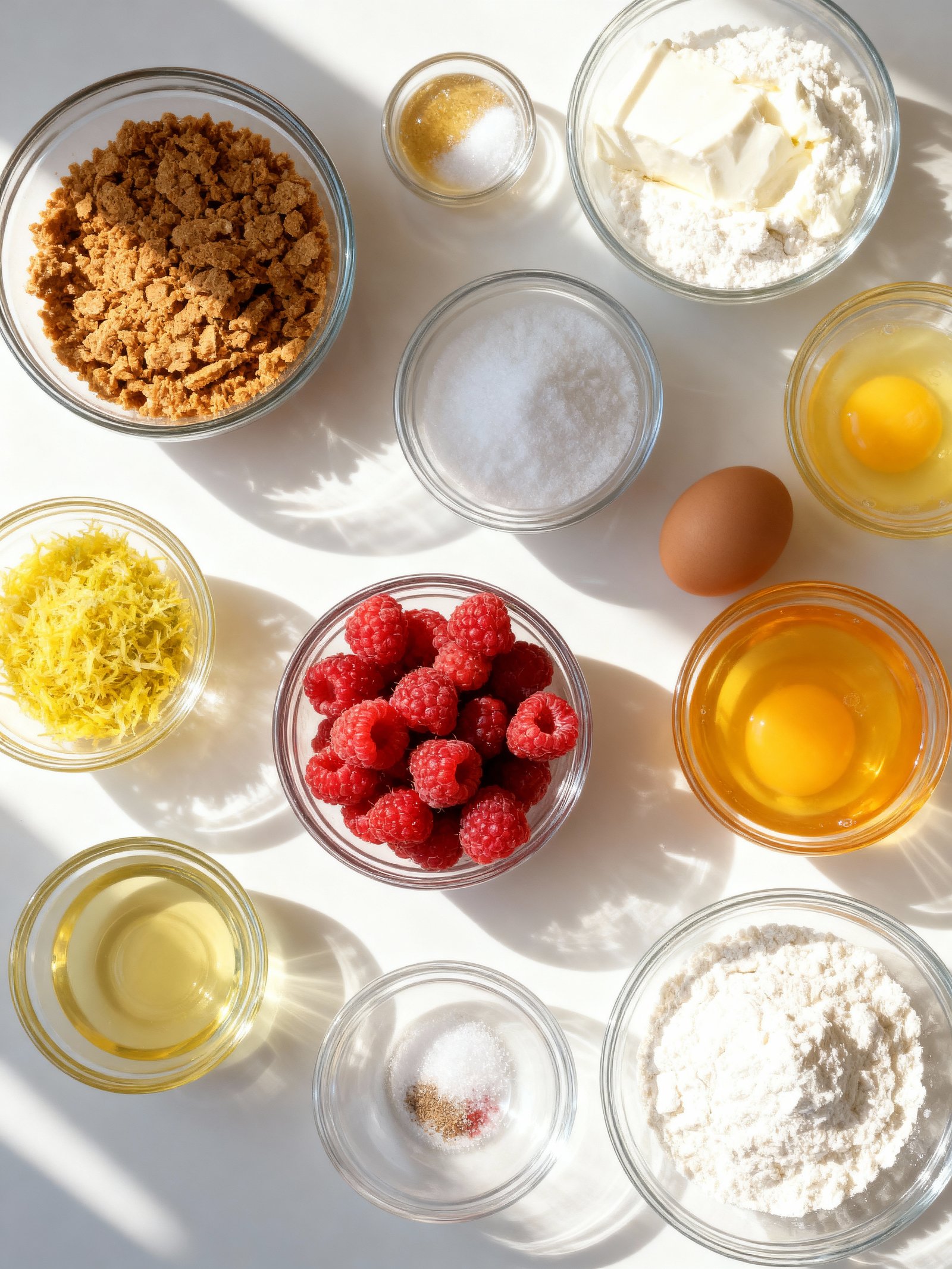 Lemon Raspberry Swirl Cheesecake ingredients