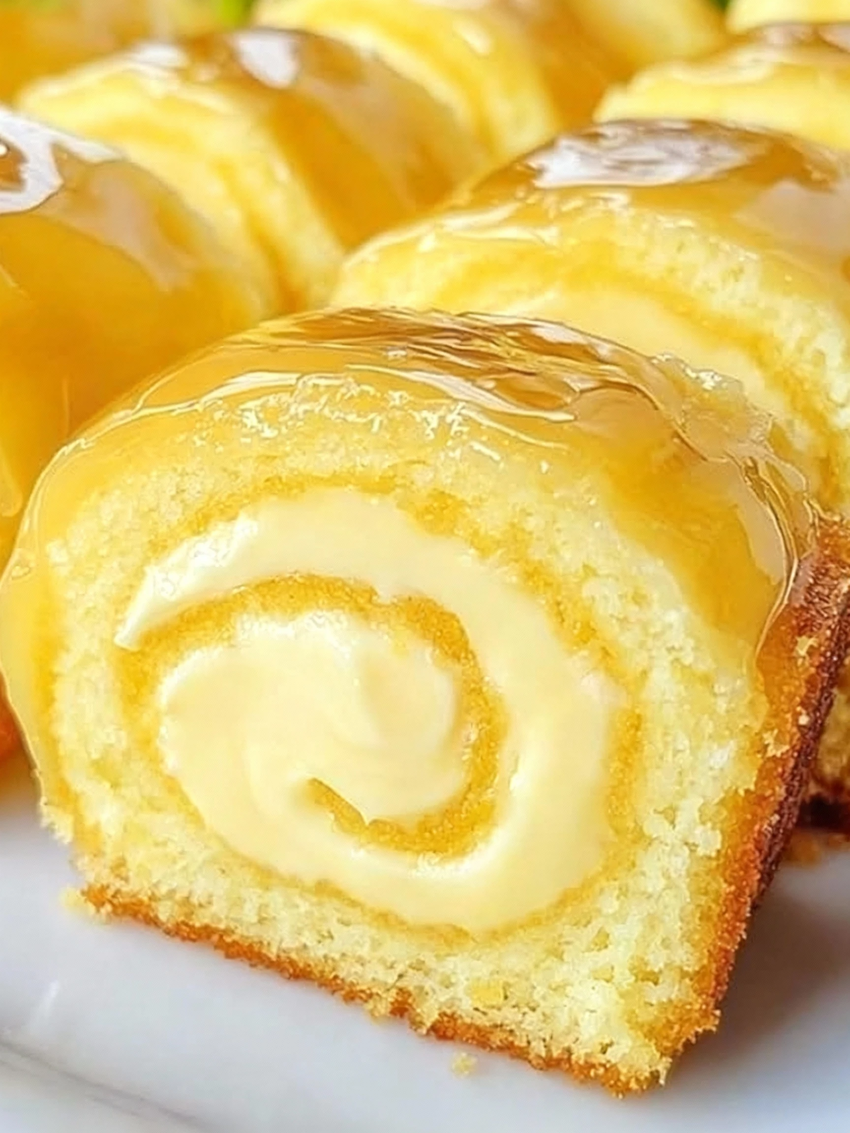Luscious Lemon Cream Roll Cake with Lemon Glaze finished