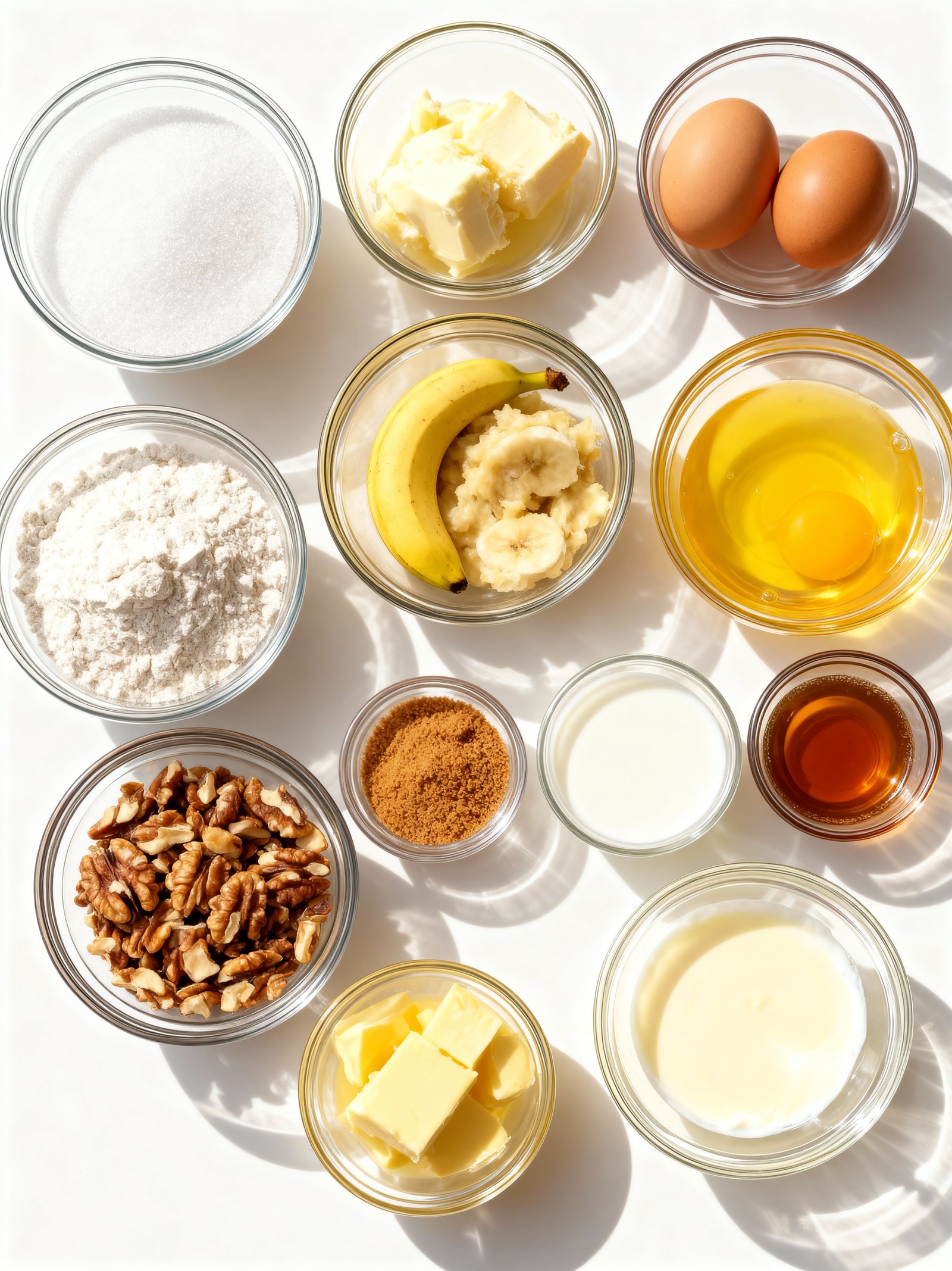 Luscious Walnut Banana Caramel Cake ingredients