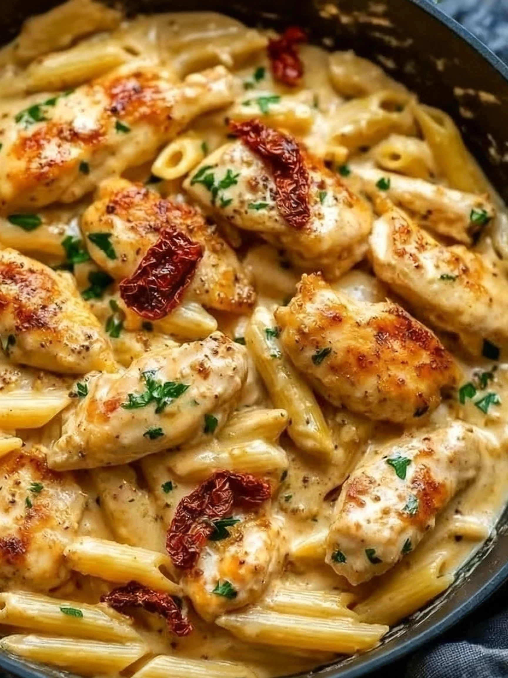 Marry Me Chicken Pasta - Creamy Garlic Parmesan Dish finished