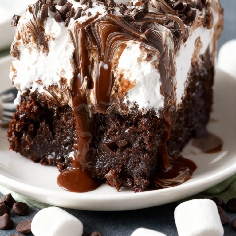 Marshmallow Chocolate Poke Cake Recipe
