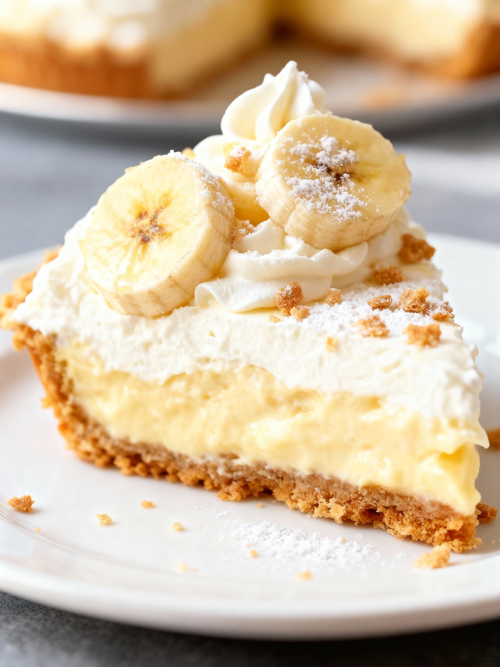 No Bake Banana Cream Pies finished