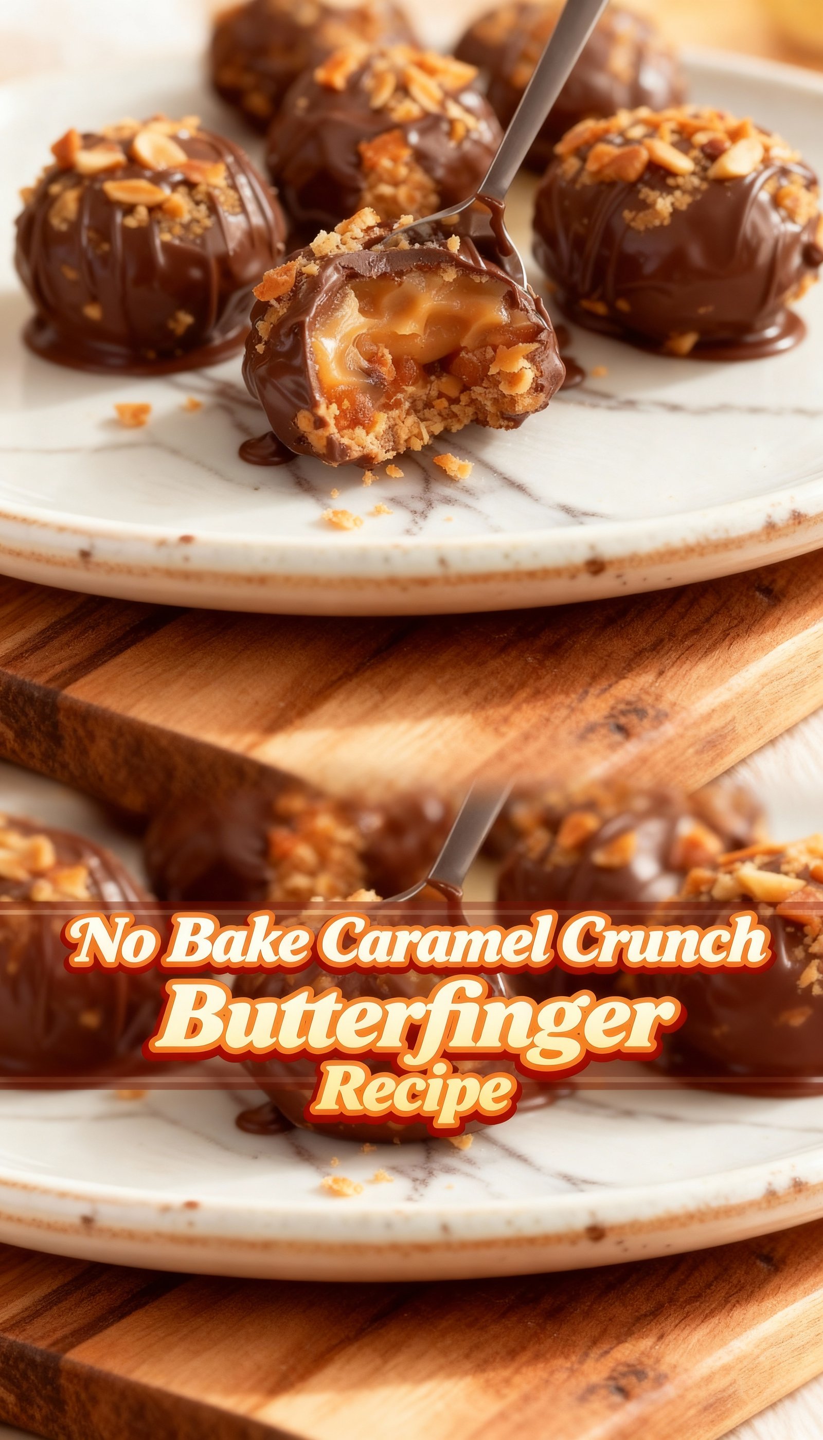 No Bake Caramel Crunch Butterfinger Truffles Recipe finished