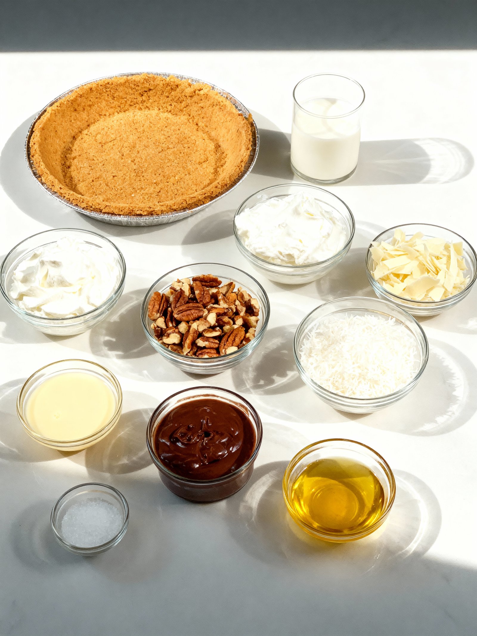 No Bake German Chocolate Pie ingredients