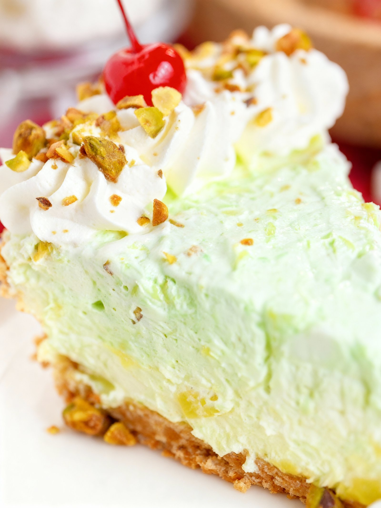 No Bake Pistachio Pie finished