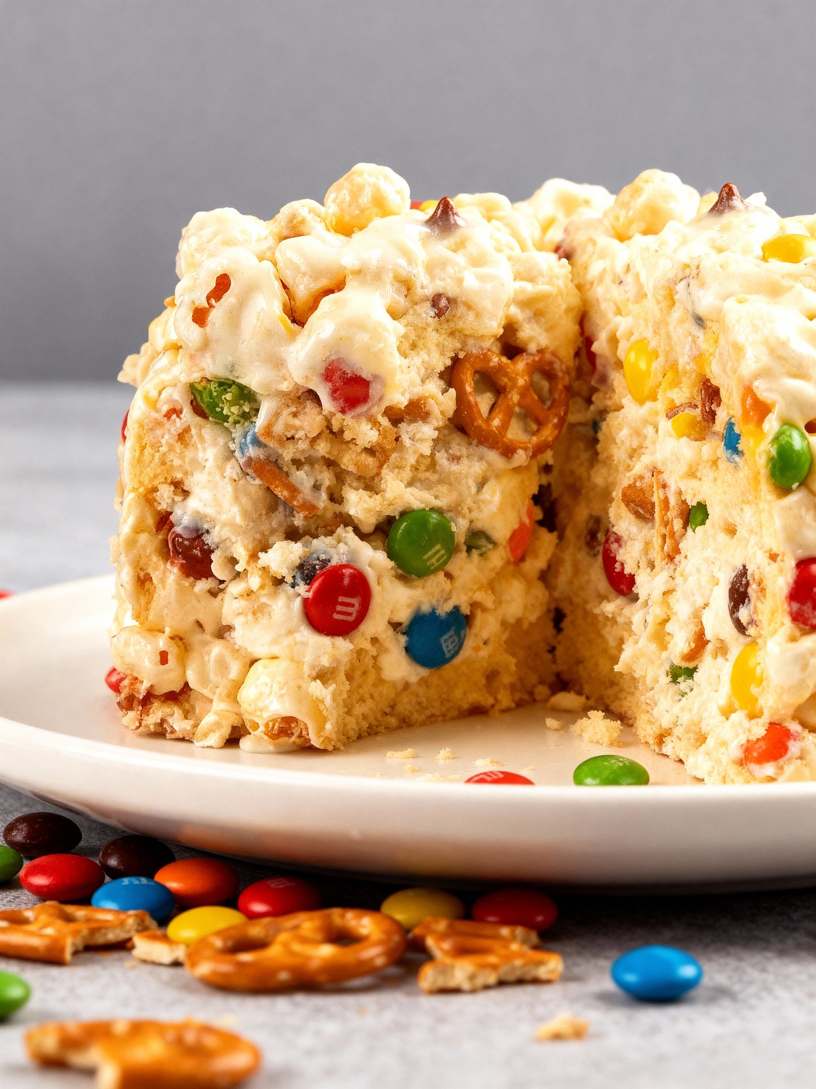 No Bake Popcorn Cake finished